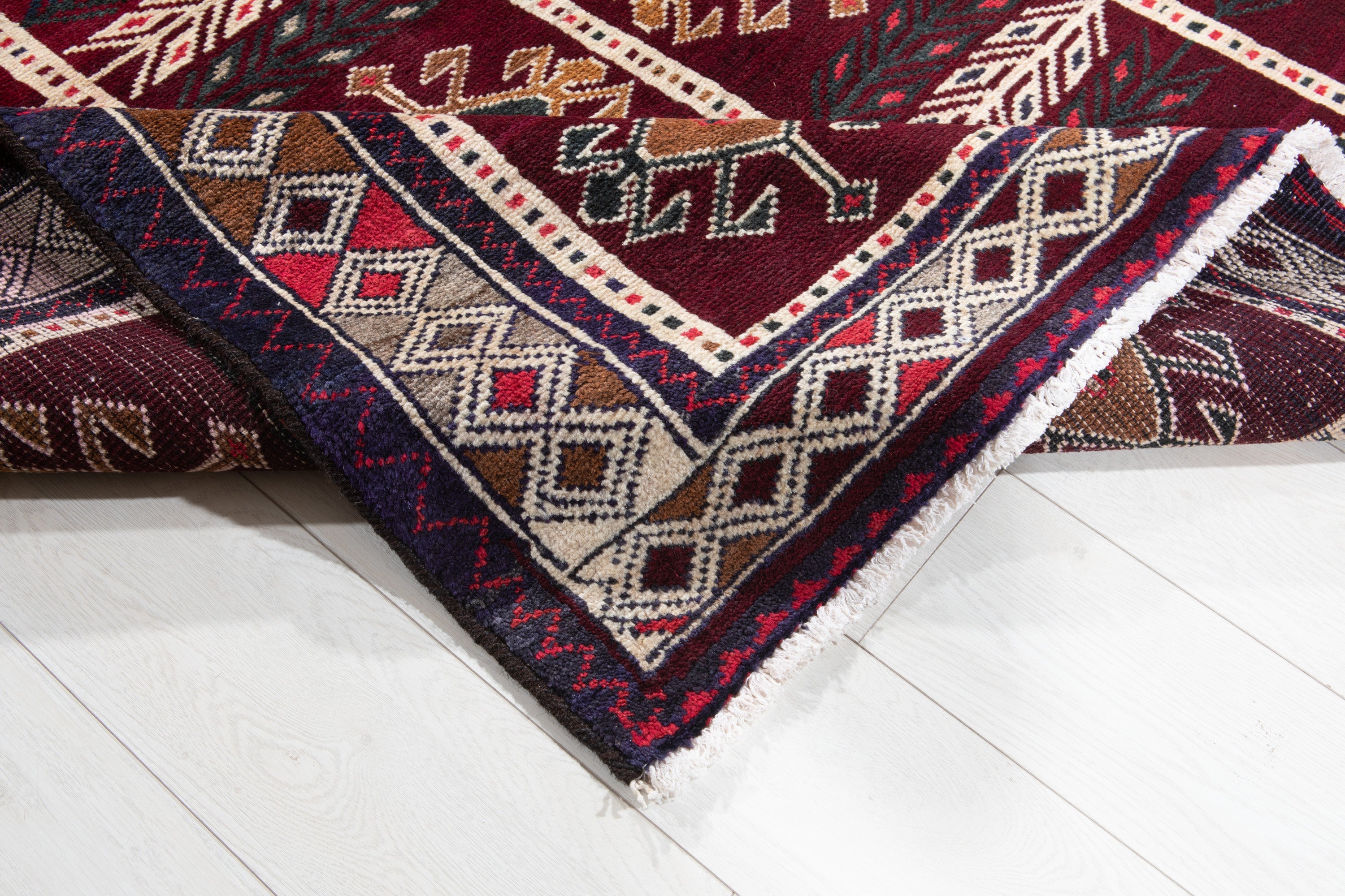 Hand-Knotted Vintage Wool Area Rug – 7' 11" x 5' 1" (241 x 155 cm) - Yasi & Fara