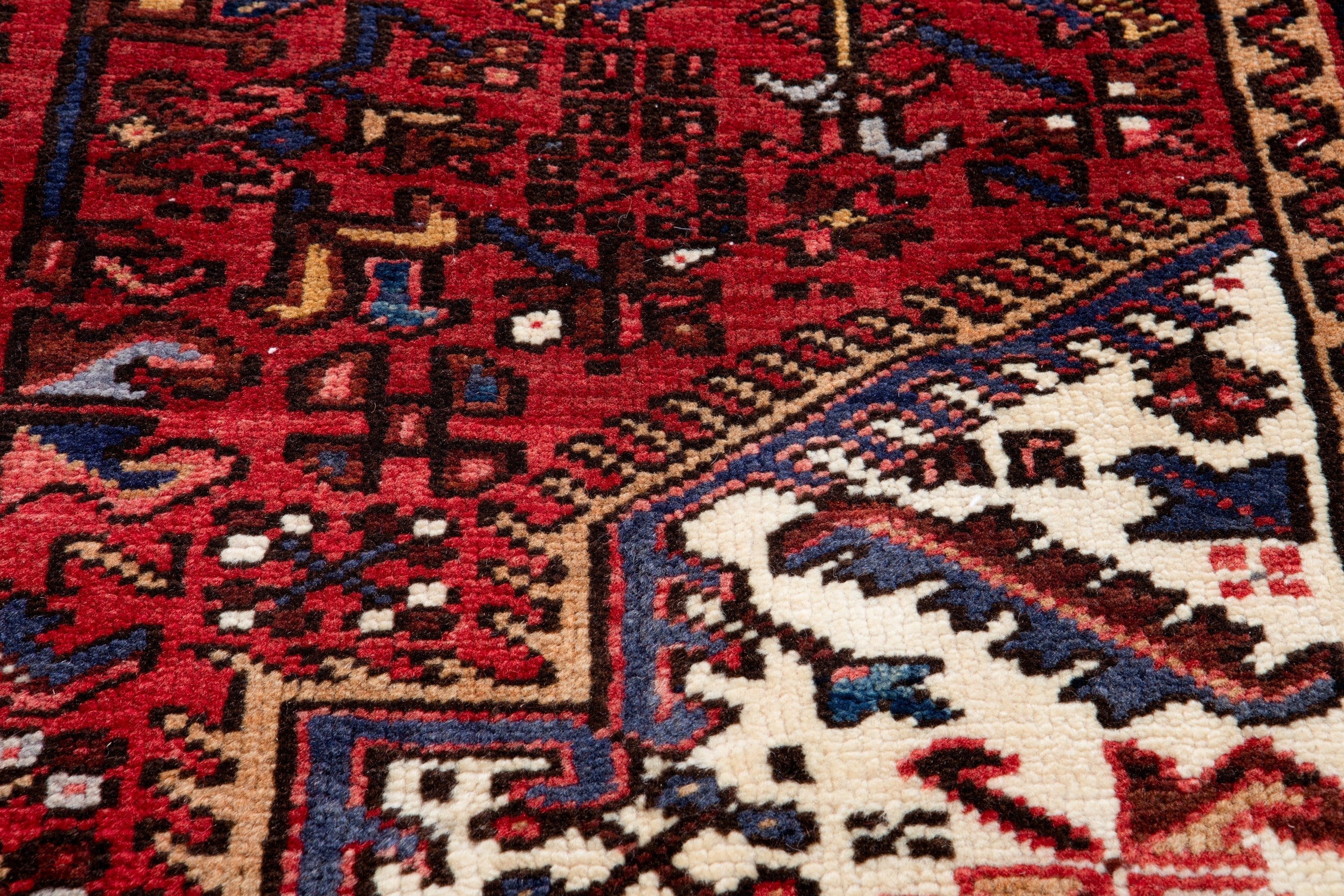 Hand-Knotted Vintage Wool Area Rug – 9' 3" x 4' 9" (281 x 145 cm) - Yasi & Fara