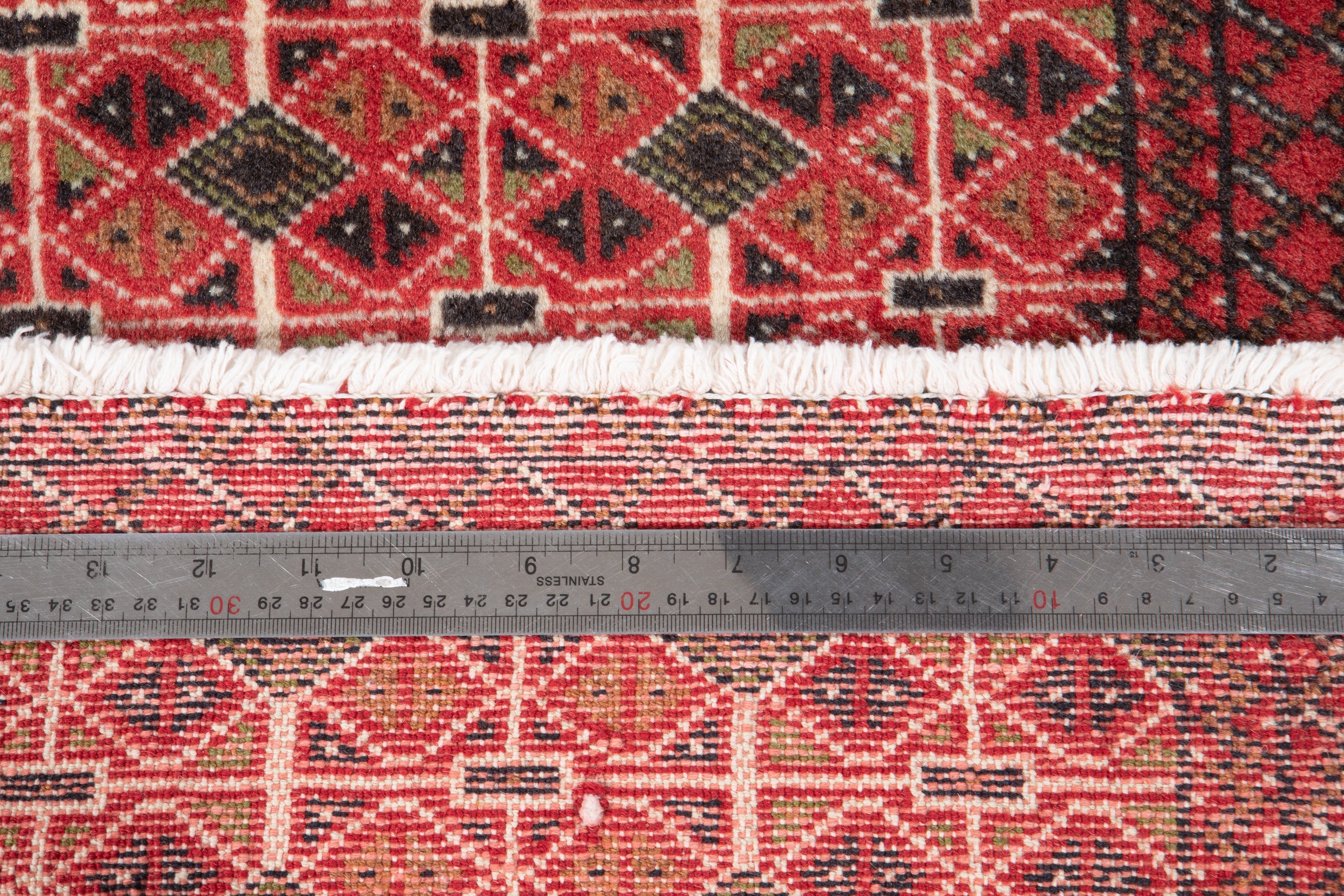 Vintage Small Turkoman Wool Rug, Red, Beige 2x3 – 3' 5" x 1' 5" (104 x 45 cm)