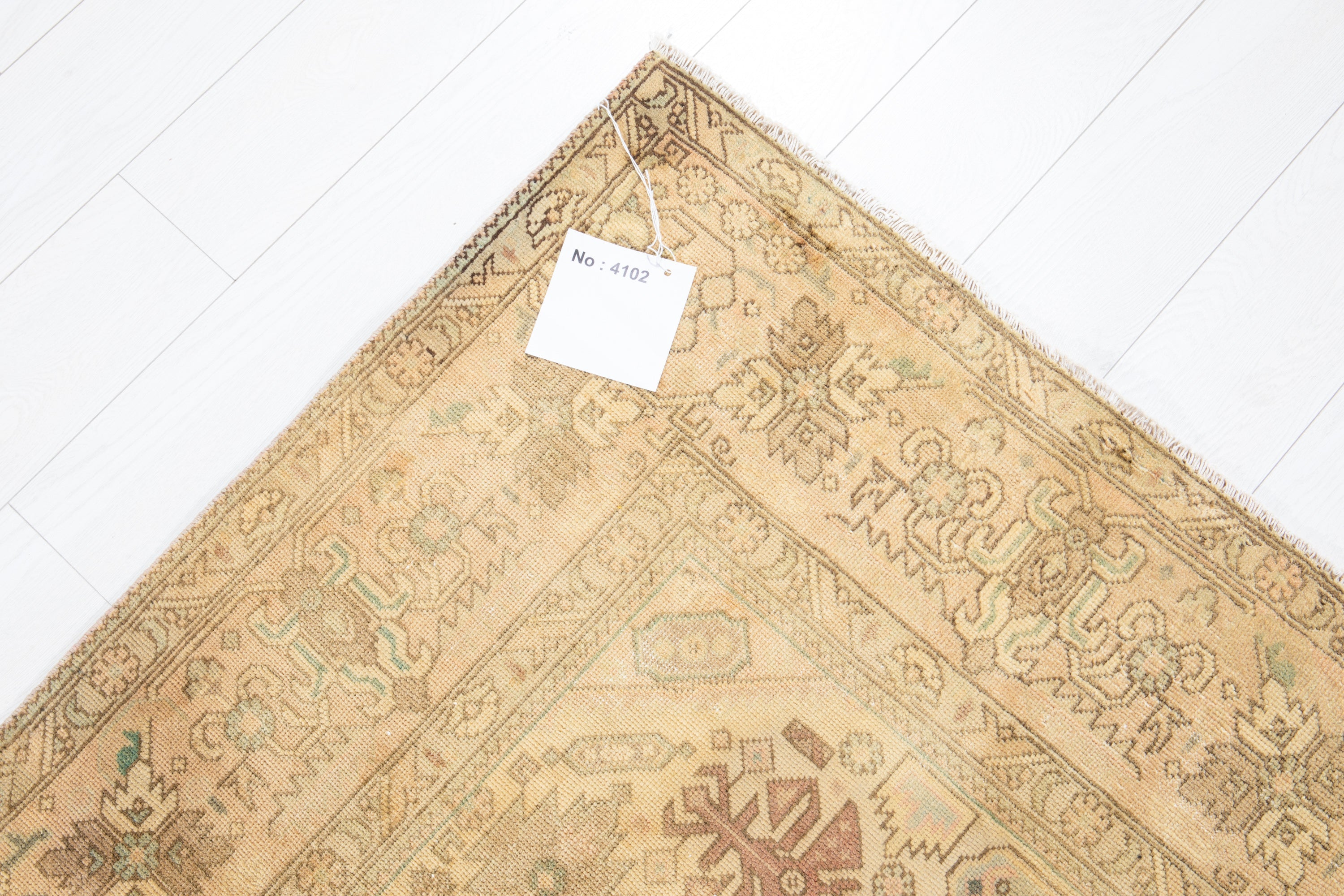 Hand-Knotted Vintage Large Wool Area Rug Faded – 9' 8" x 6' 4" (294 x 194 cm) - Yasi & Fara