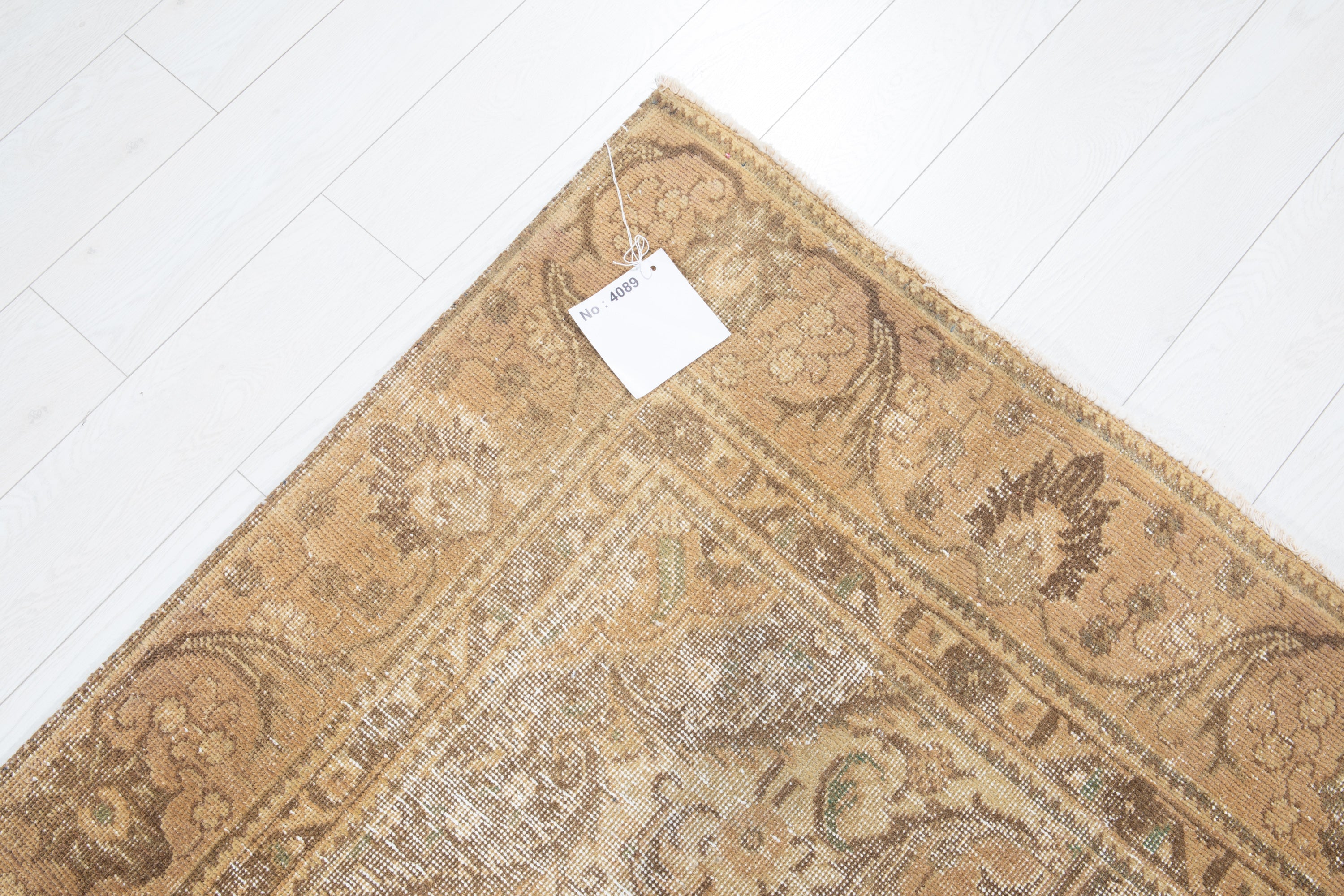Hand-Knotted Vintage Large Wool Area Rug Faded – 9' 1" x 5' 11" (278 x 181 cm) - Yasi & Fara