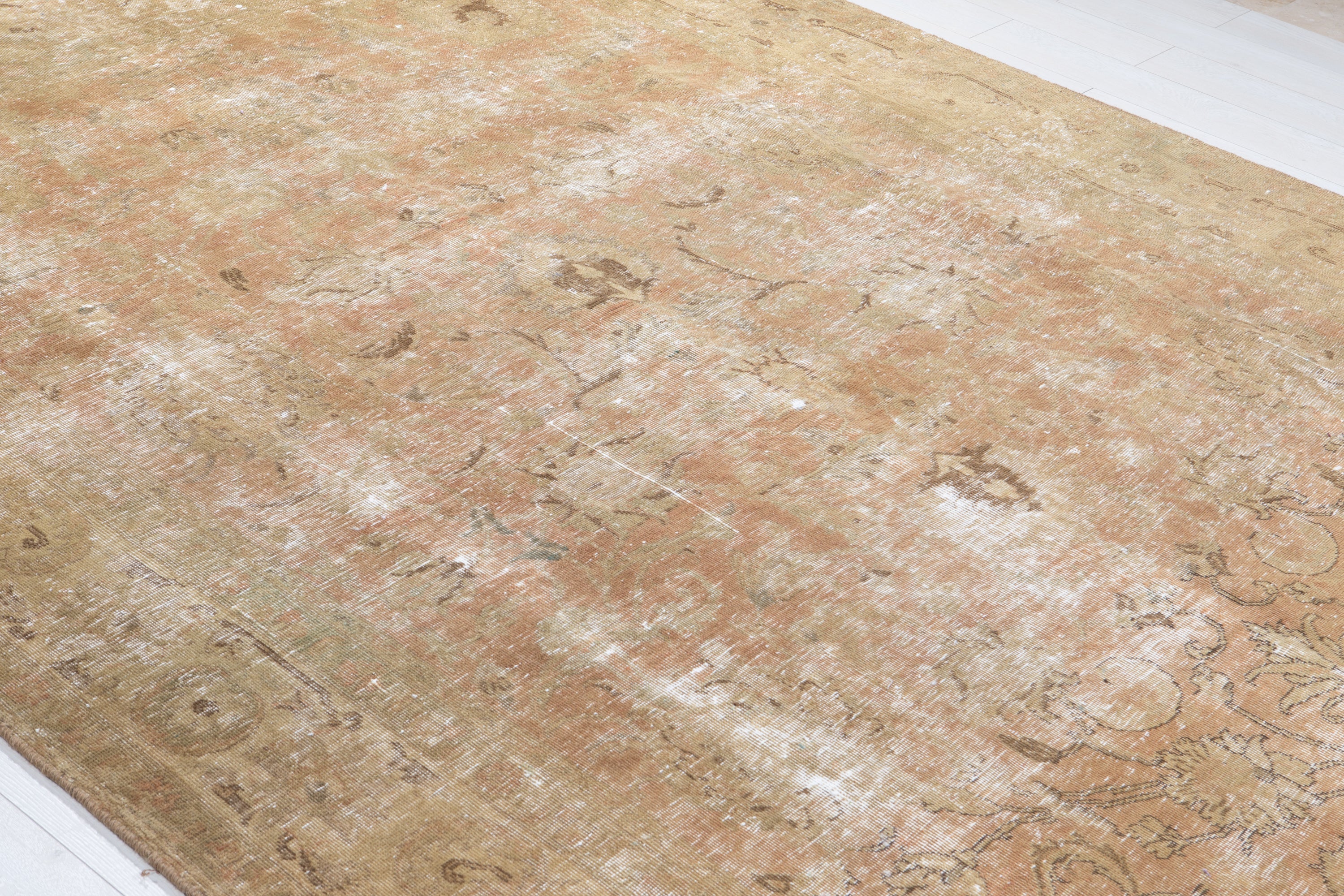 Hand-Knotted Vintage Large Wool Area Rug Faded – 10' 6" x 7' 3" (320 x 222 cm) - Yasi & Fara