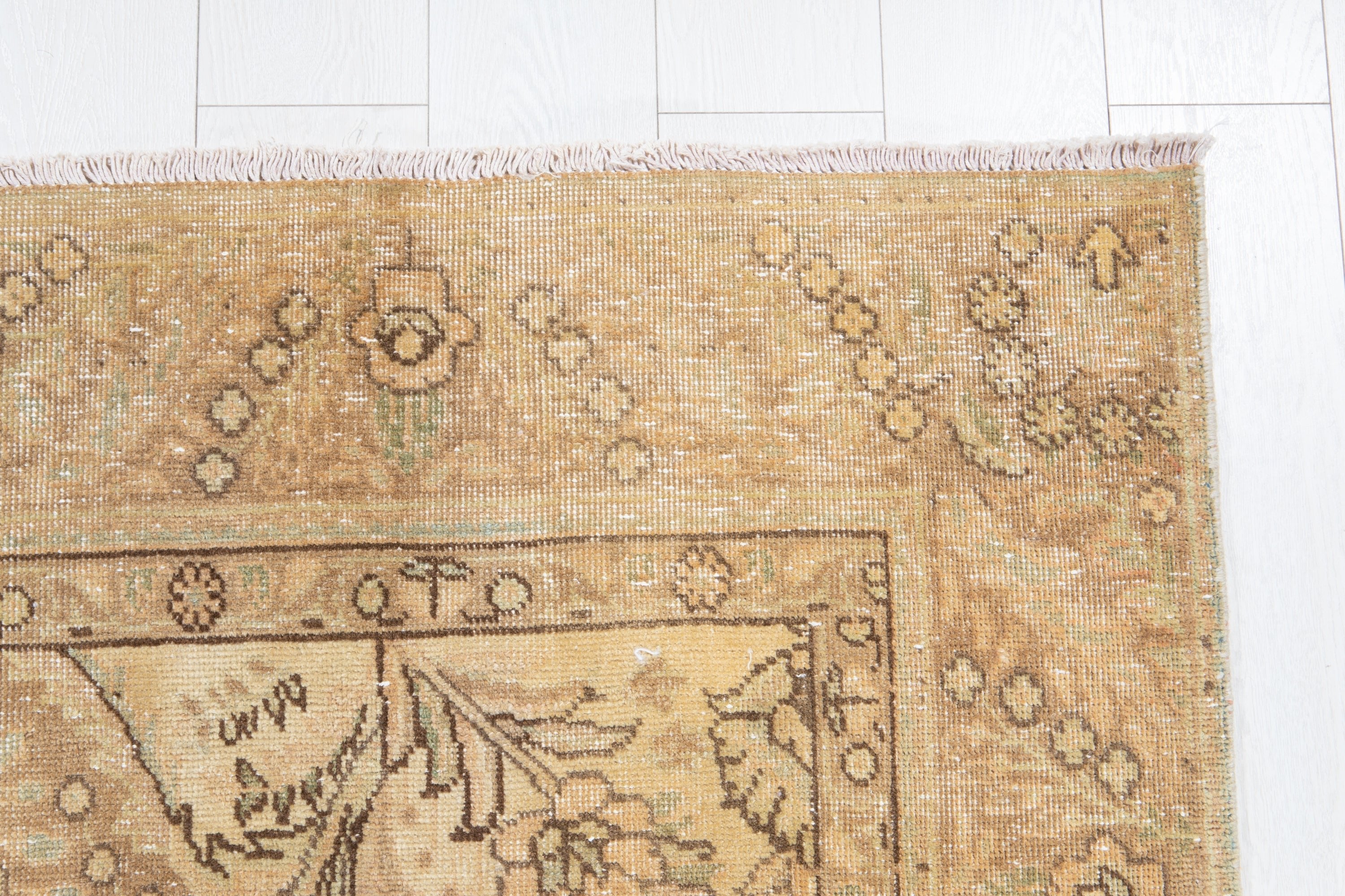 Hand-Knotted Vintage Large Wool Area Rug Faded – 9' 5" x 6' 3" (288 x 192 cm) - Yasi & Fara