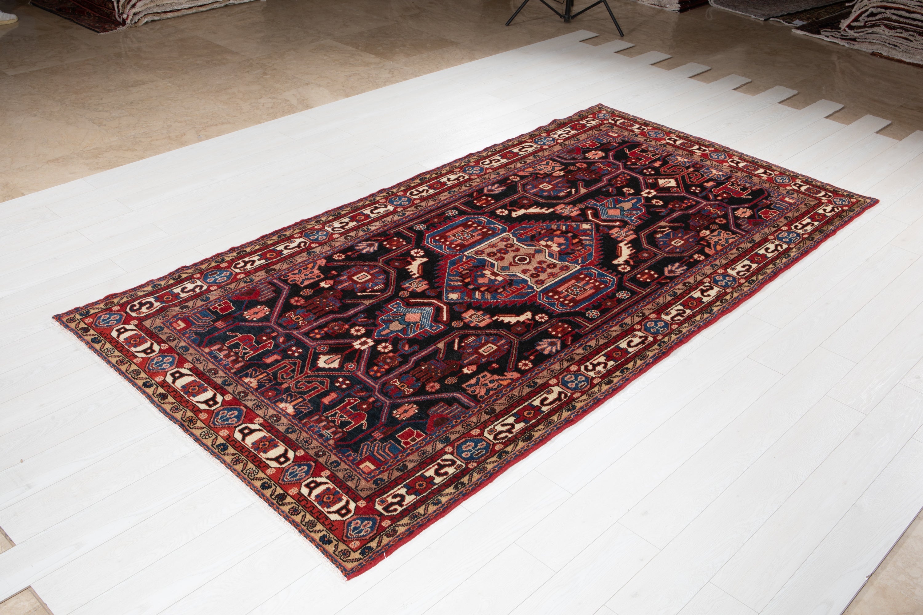 Hand-Knotted Vintage Wool Area Rug – 10' 4" x 5' 2" (316 × 158 cm) - Yasi & Fara