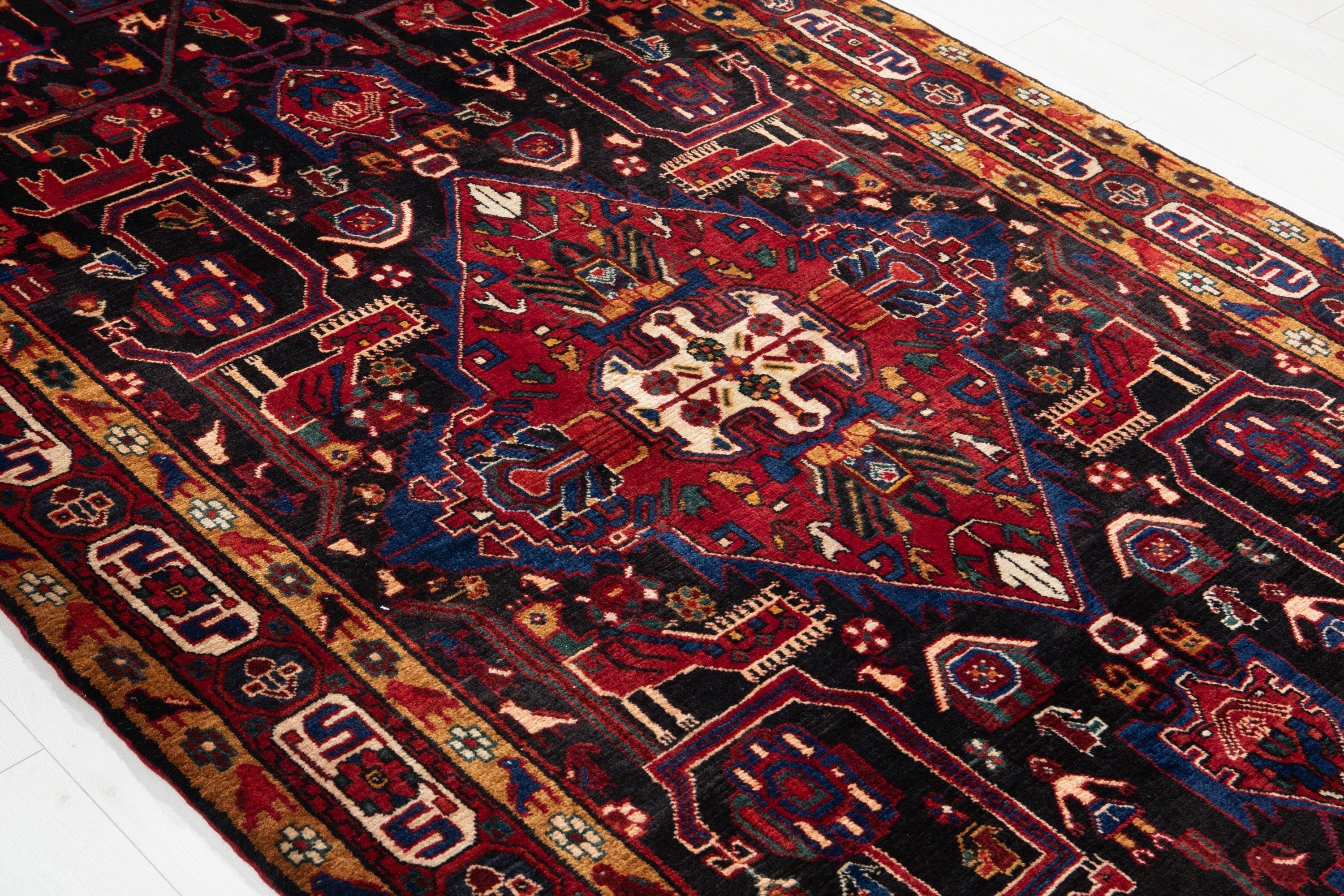 Hand-Knotted Vintage Wool Area Rug – 10' 9" x 5' 4" (327 x 164 cm) - Yasi & Fara
