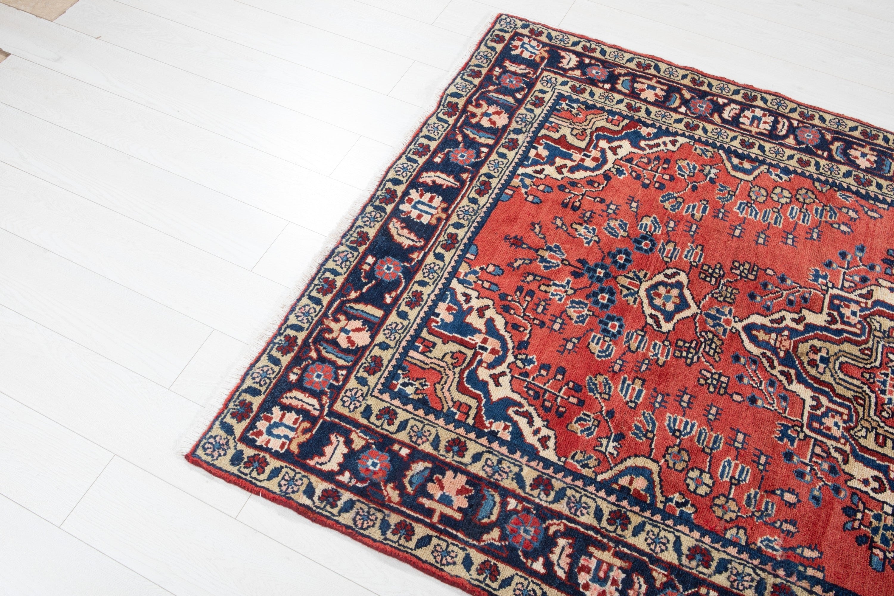 Hand-Knotted Vintage Wool Area Rug – 7' 1" x 4' 6" (217 x 138 cm) - Yasi & Fara