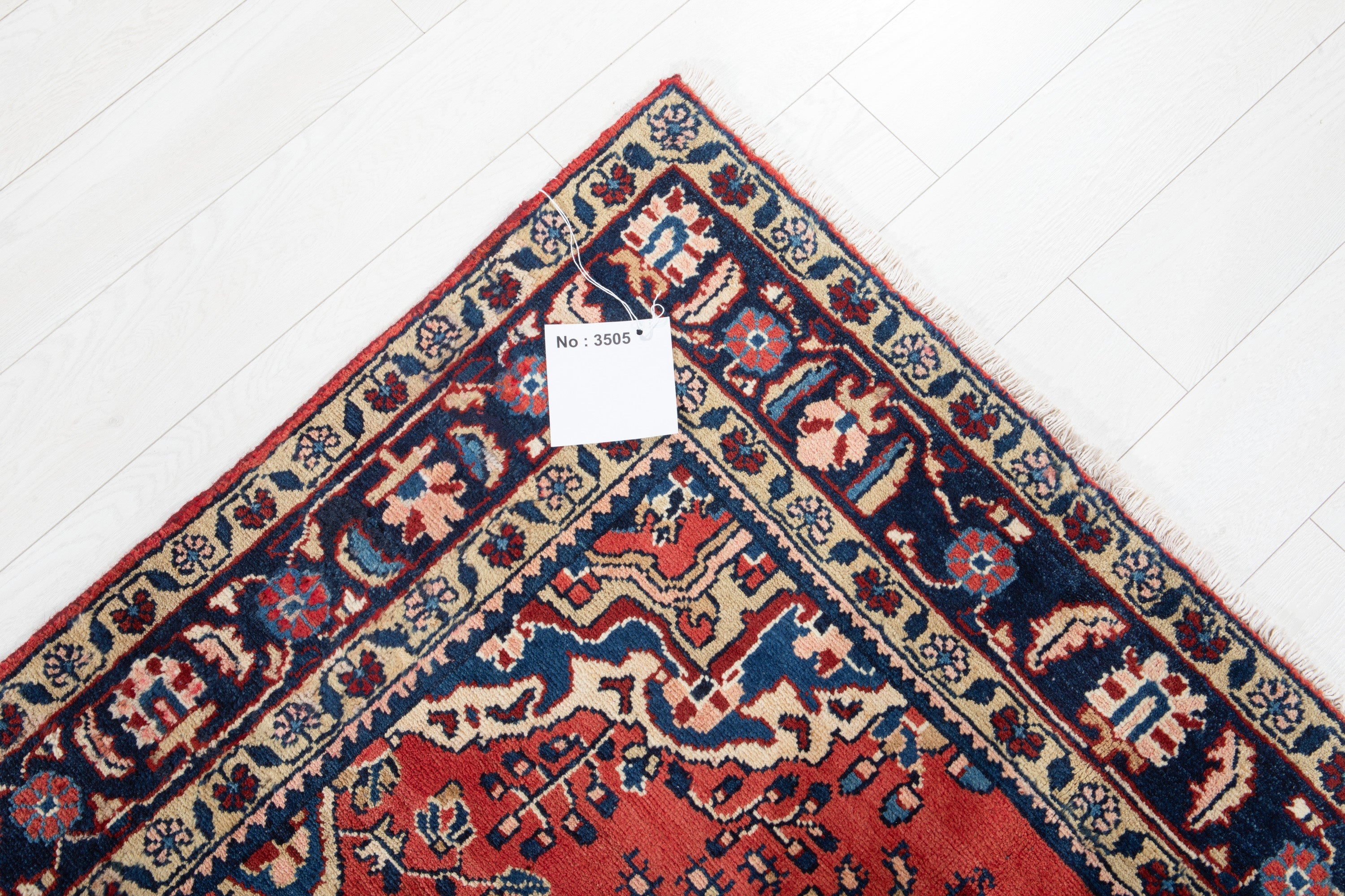 Hand-Knotted Vintage Wool Area Rug – 7' 1" x 4' 6" (217 x 138 cm) - Yasi & Fara