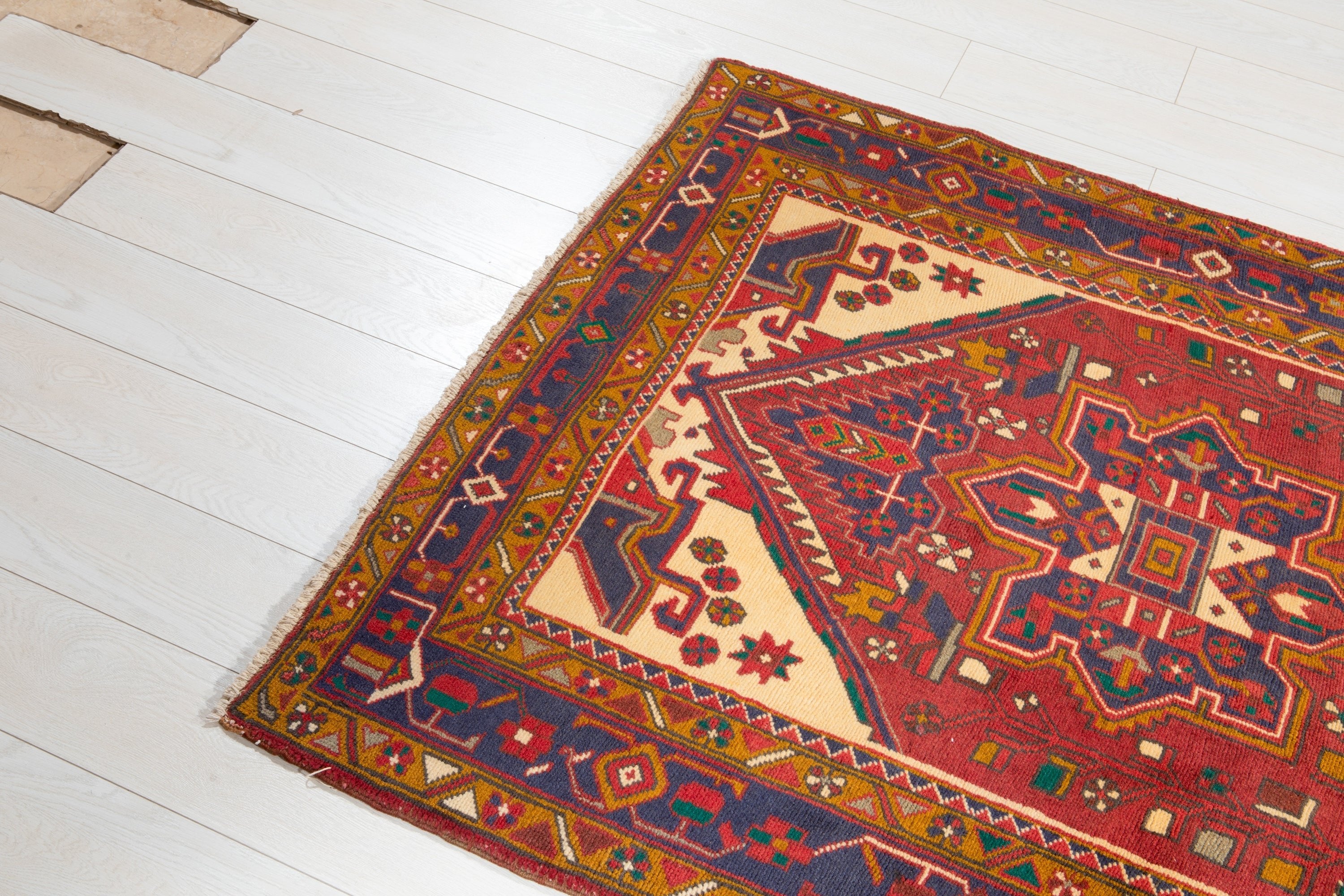 Hand-Knotted Vintage Wool Runner Rug – 10' 5" x 3' 10" (318 x 117 cm) - Yasi & Fara