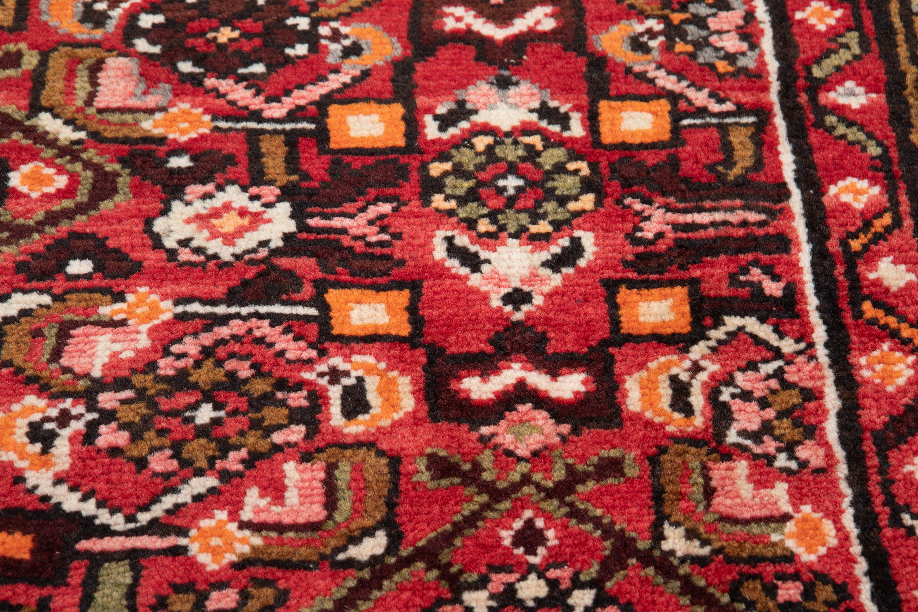 Hand-Knotted Vintage Wool Area Rug – 10' 7" x 3' 7" (323 x 109 cm) - Yasi & Fara