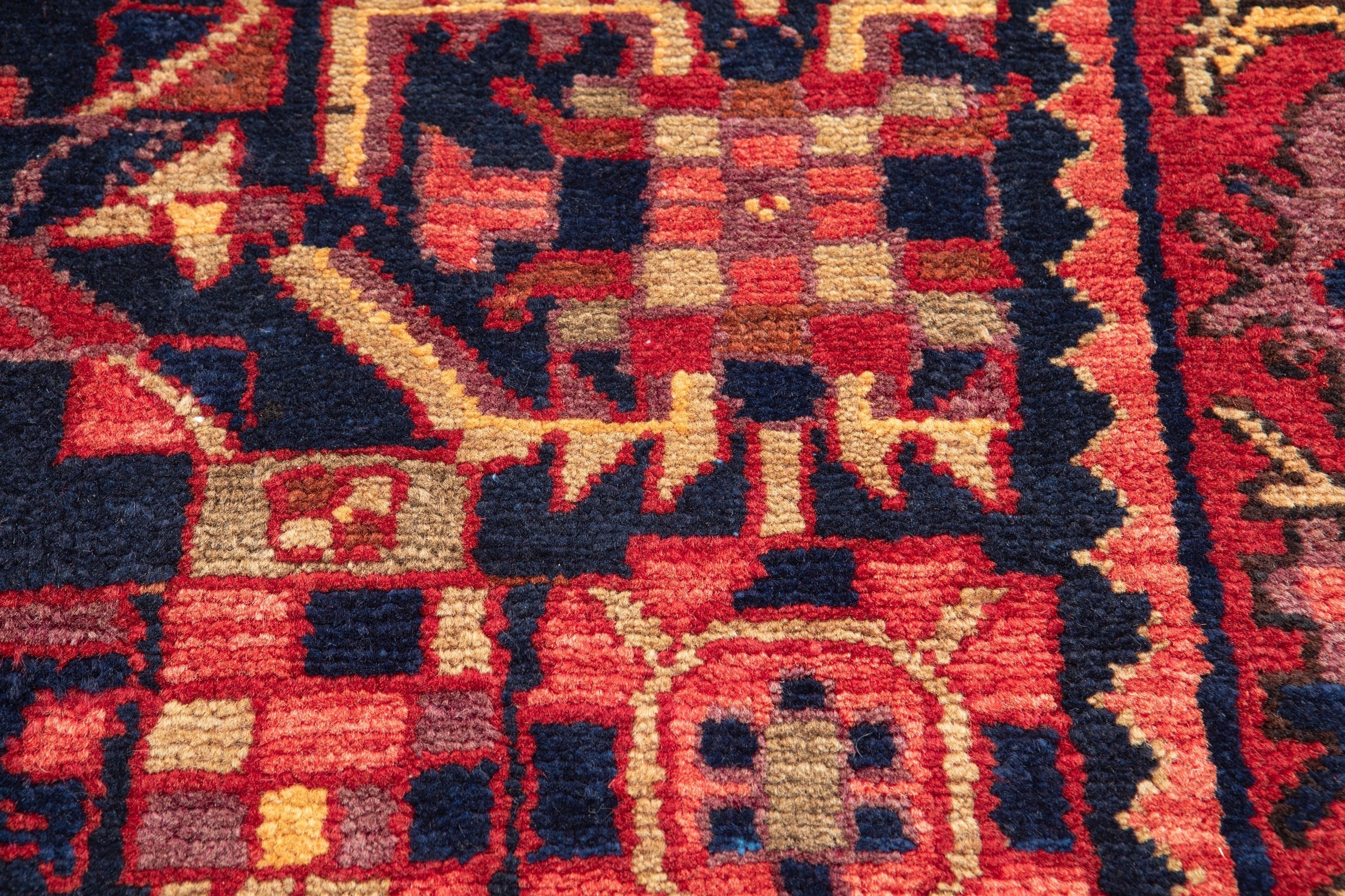 Hand-Knotted Vintage Wool Runner Rug – 13' 5" x 3' 9" (410cm x 114cm) - Yasi & Fara