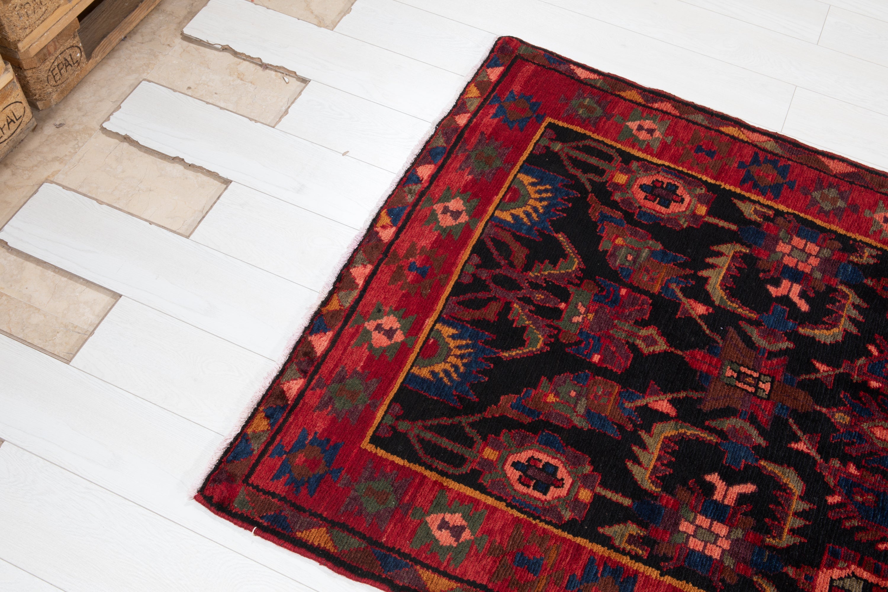 Hand-Knotted Vintage Wool Runner Rug – 13' 10" x 3' 5" (421 x 104 cm) - Yasi & Fara
