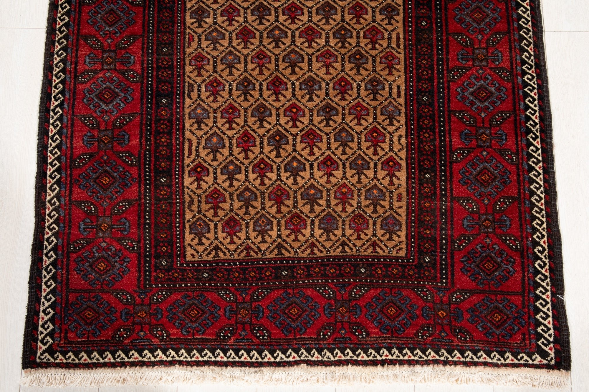 Hand-Knotted Vintage Wool Area Rug – 6' 6" x 3' 6" (197 x 107 cm) - Yasi & Fara