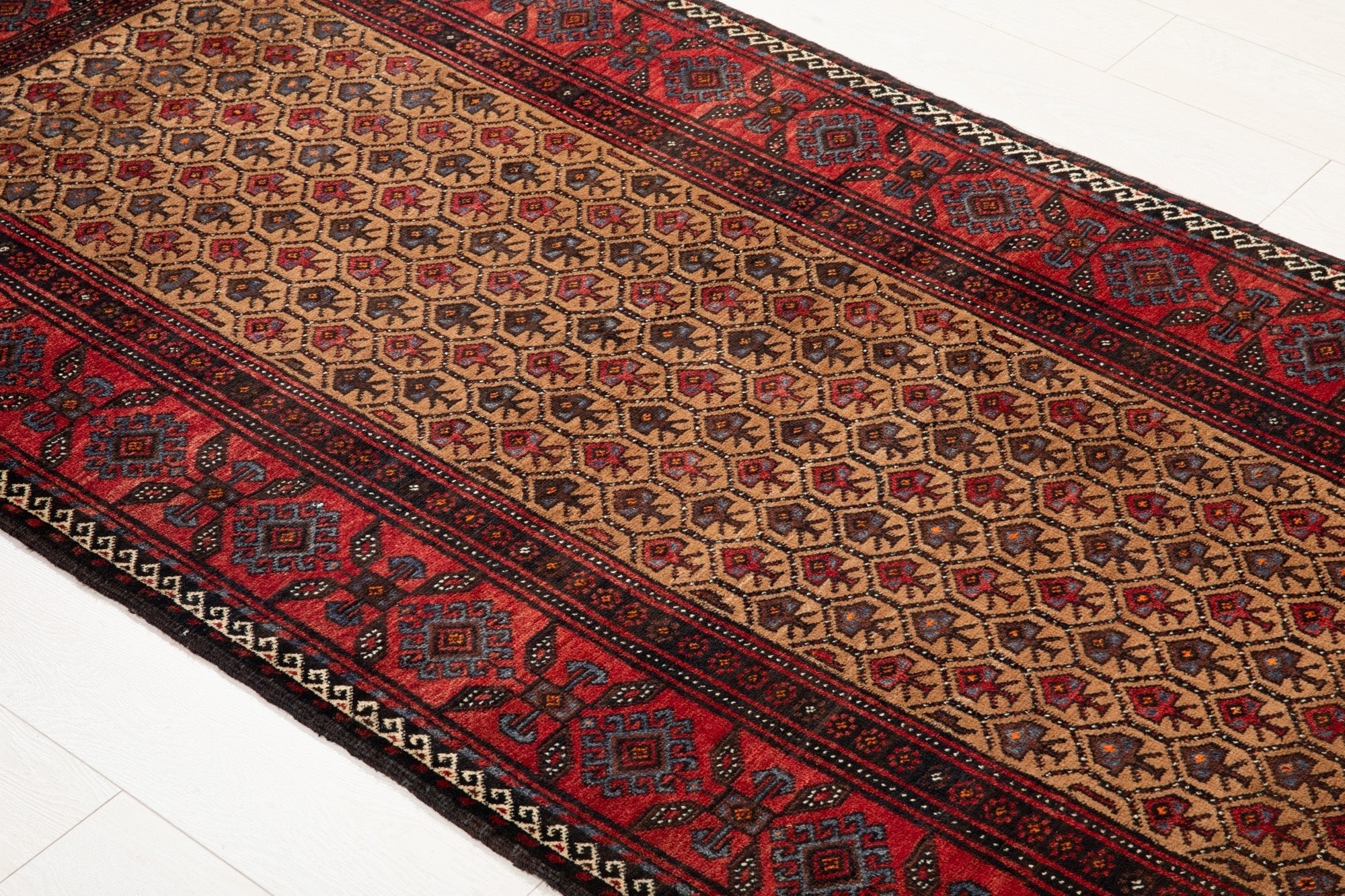 Hand-Knotted Vintage Wool Area Rug – 6' 6" x 3' 6" (197 x 107 cm) - Yasi & Fara