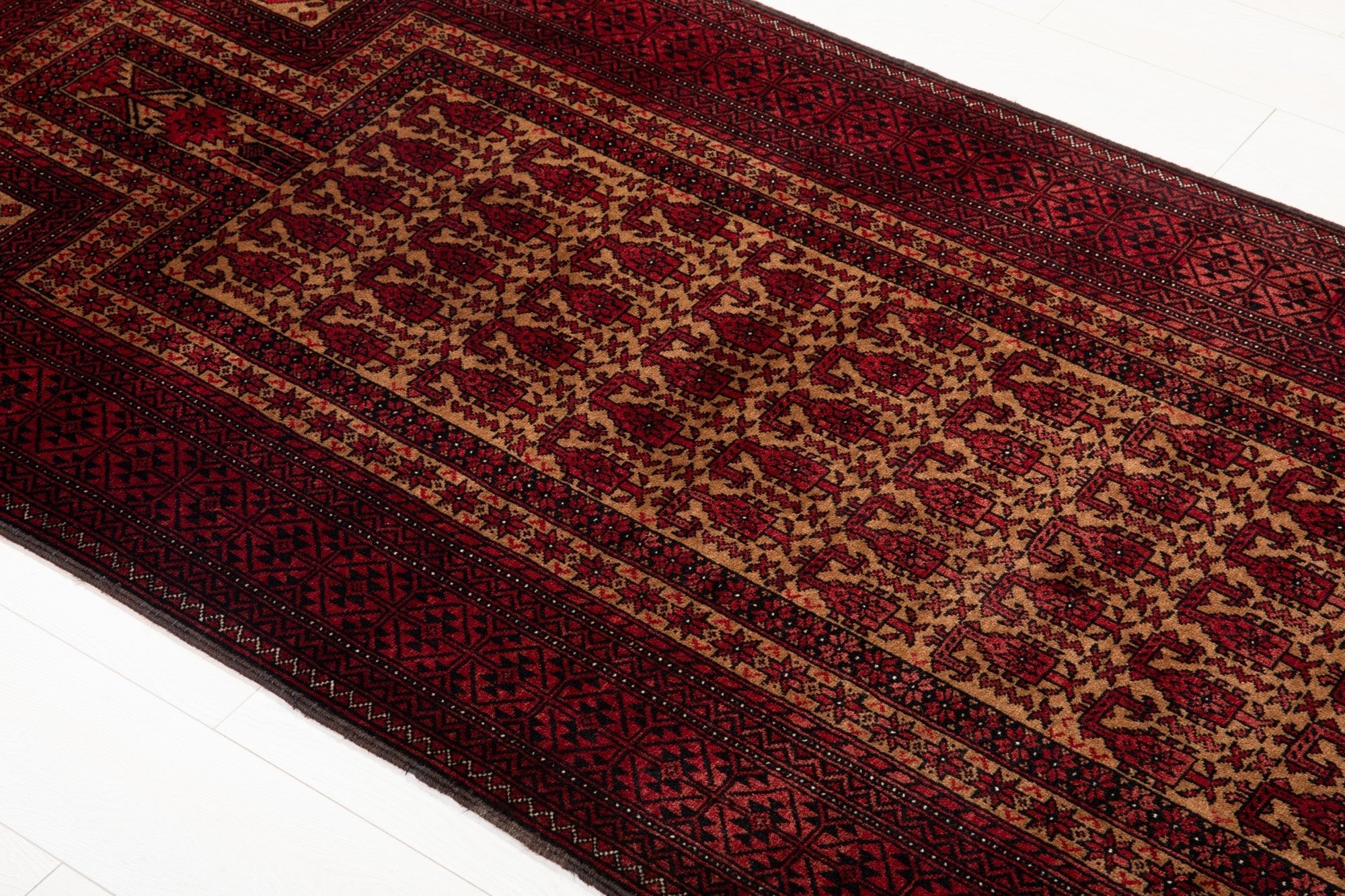 Hand-Knotted Vintage Prayer Wool Area Rug – 6' 4" x 3' 2" (194 x 97 cm) - Yasi & Fara