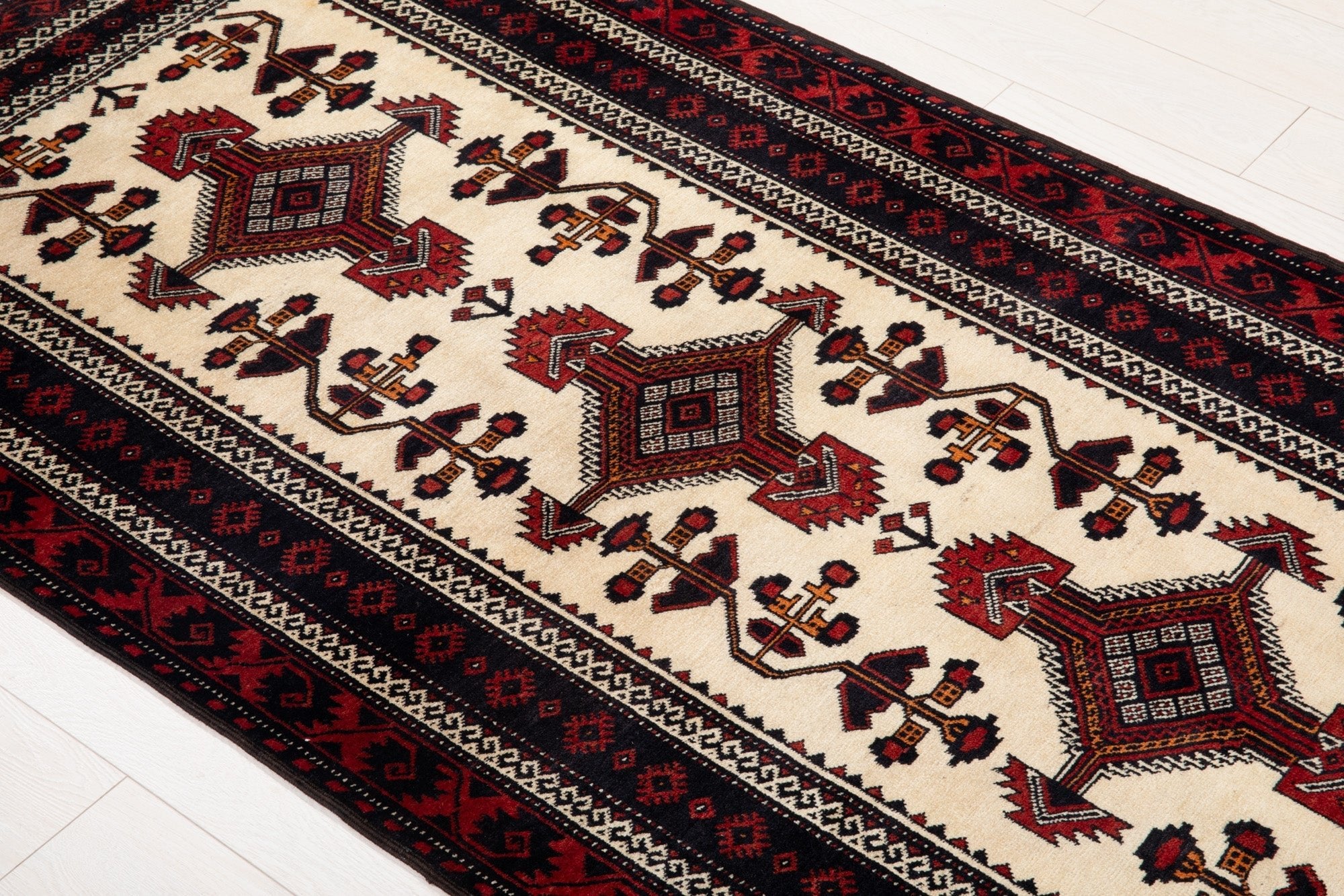 Hand-Knotted Vintage Wool Area Rug – 6' 3" x 3' 5" (190 x 104 cm) - Yasi & Fara