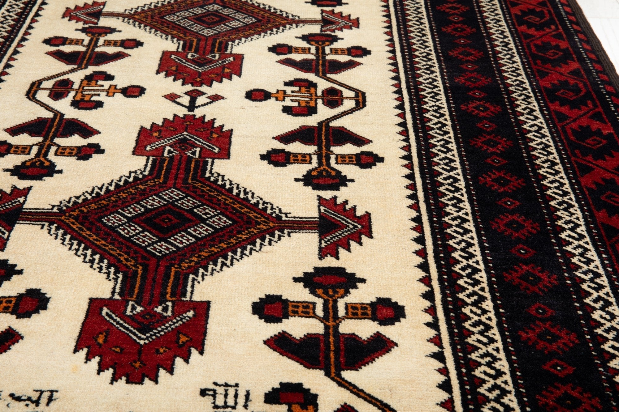 Hand-Knotted Vintage Wool Area Rug – 6' 3" x 3' 5" (190 x 104 cm) - Yasi & Fara
