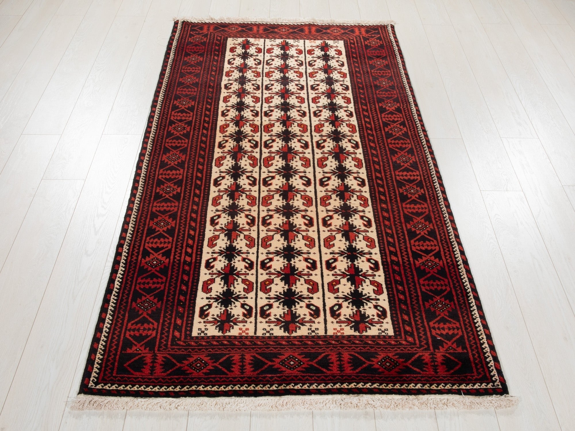 Hand-Knotted Vintage Wool Area Rug – 6' 5" x 3' 5" (196 x 103 cm) - Yasi & Fara