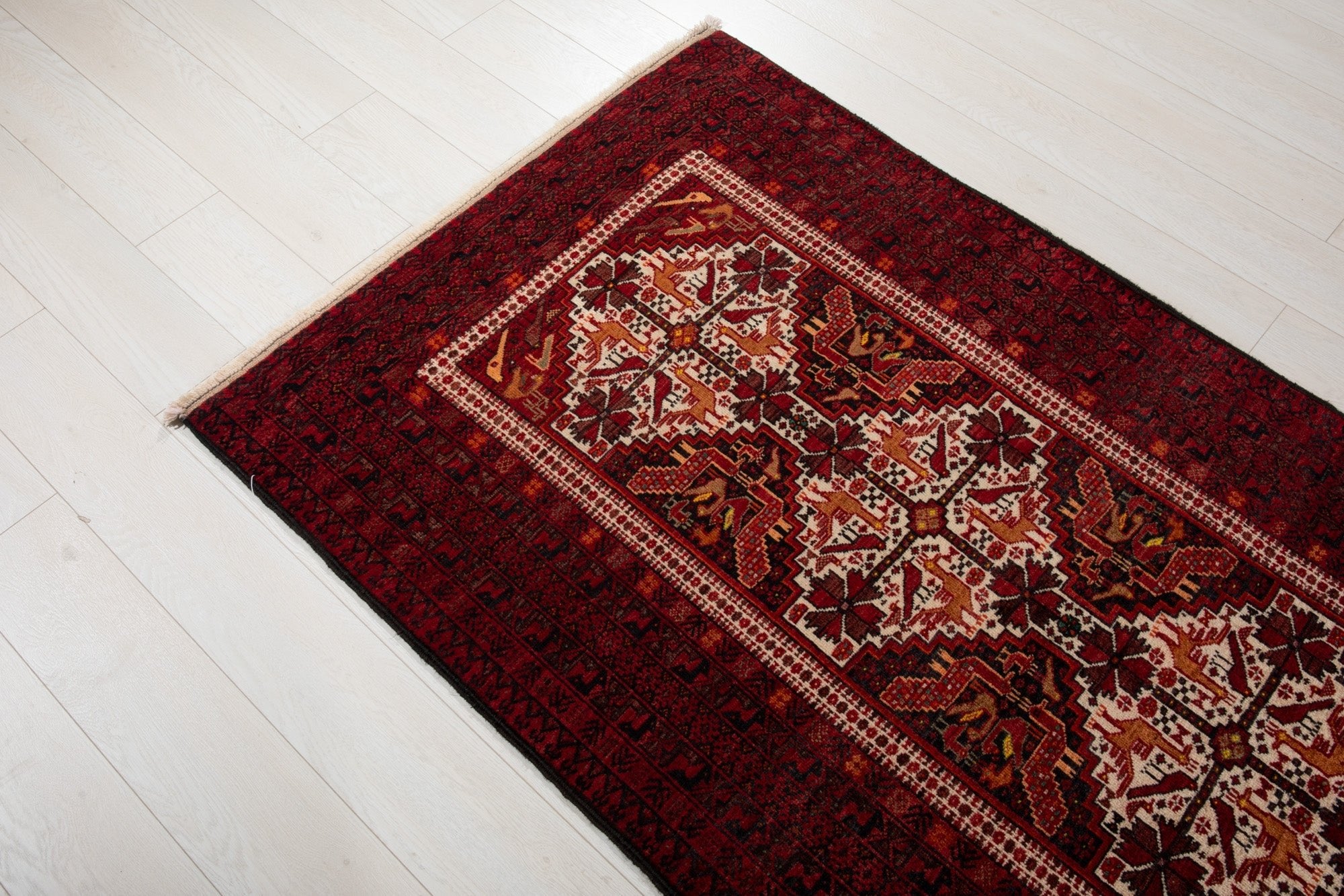 Hand-Knotted Vintage Wool Area Rug – 6' 4" x 3' 5" (193 x 104 cm) - Yasi & Fara