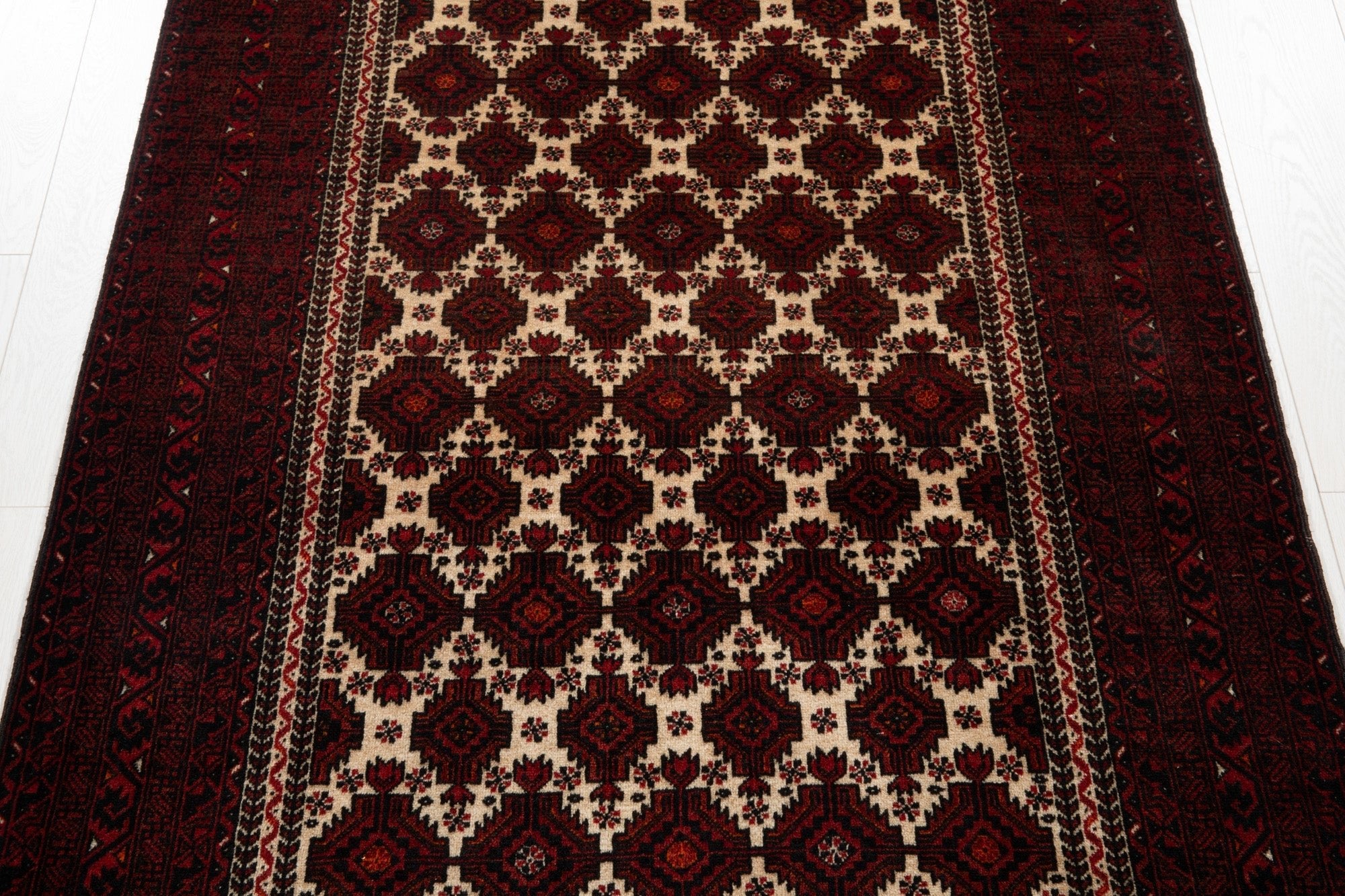 Hand-Knotted Vintage Wool Area Rug – 6' 11" x 3' 6" (211 x 107 cm) - Yasi & Fara