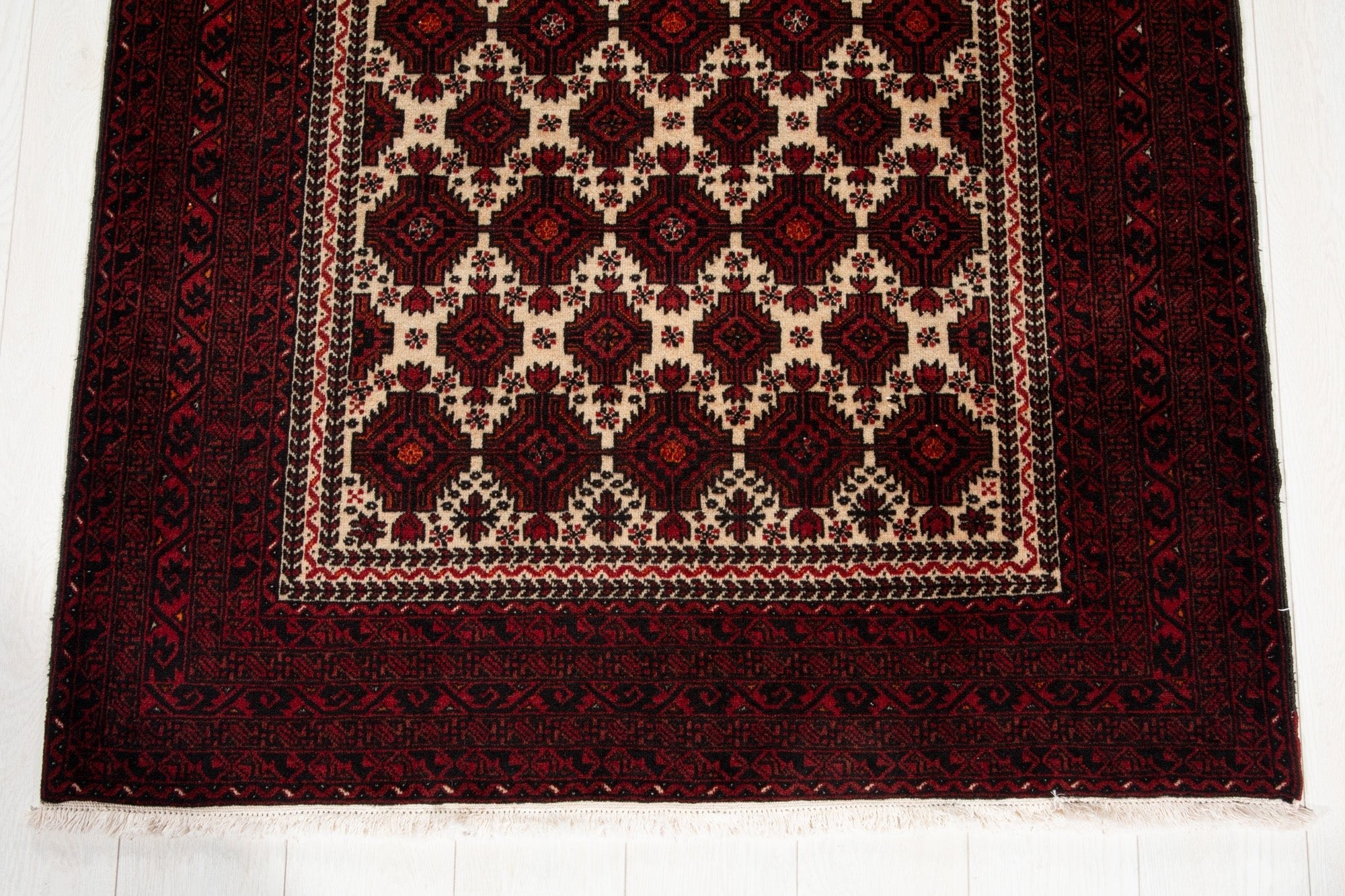 Hand-Knotted Vintage Wool Area Rug – 6' 11" x 3' 6" (211 x 107 cm) - Yasi & Fara
