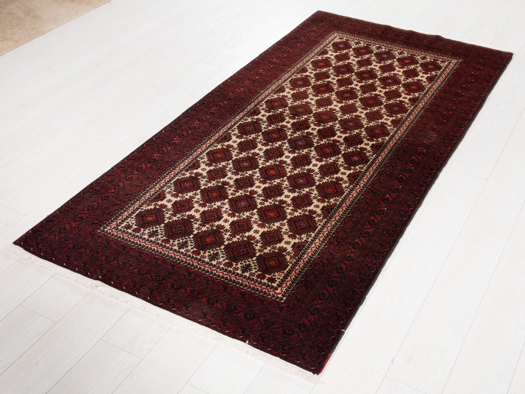 Hand-Knotted Vintage Wool Area Rug – 6' 11" x 3' 6" (211 x 107 cm) - Yasi & Fara