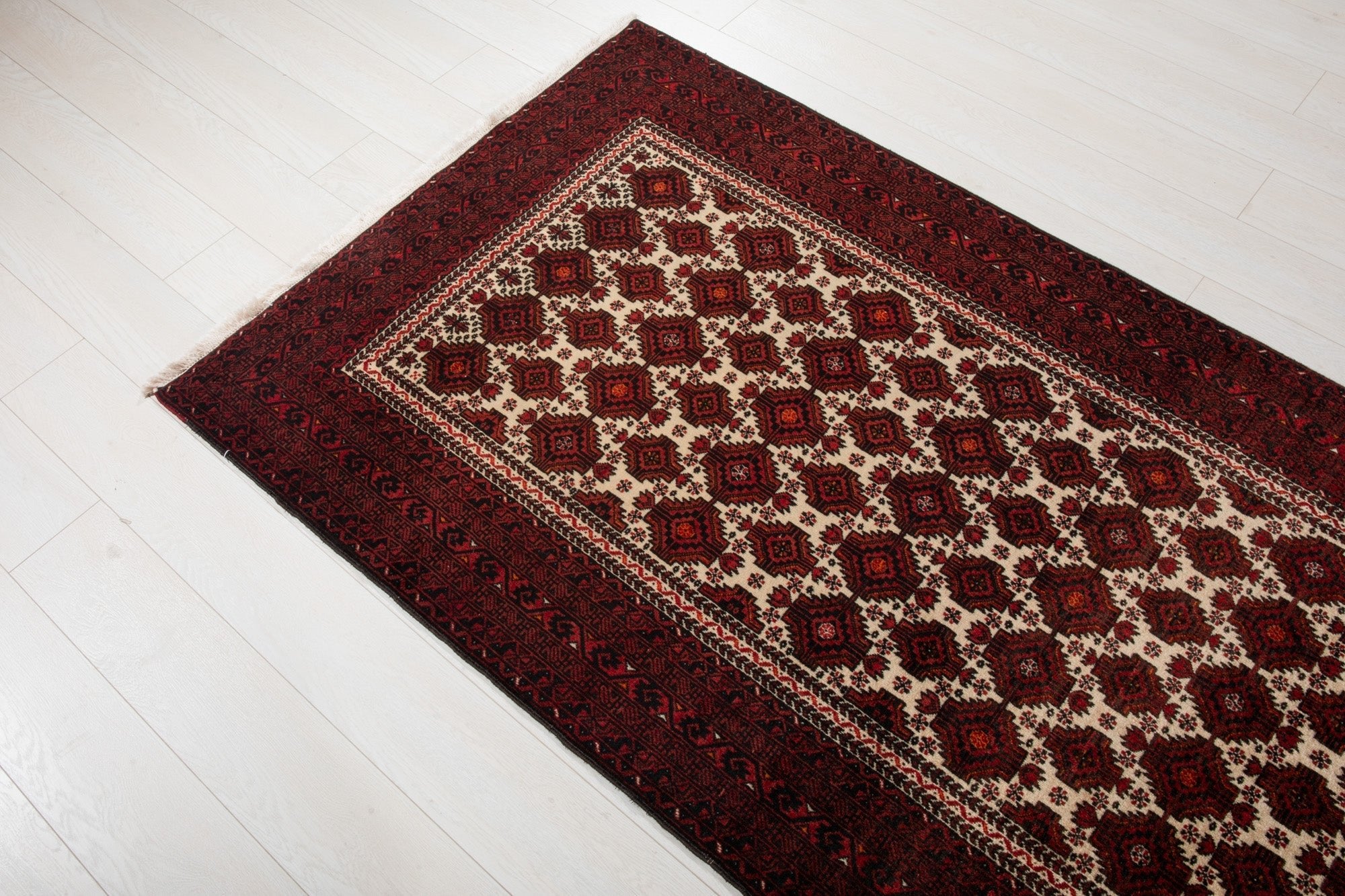 Hand-Knotted Vintage Wool Area Rug – 6' 11" x 3' 6" (211 x 107 cm) - Yasi & Fara