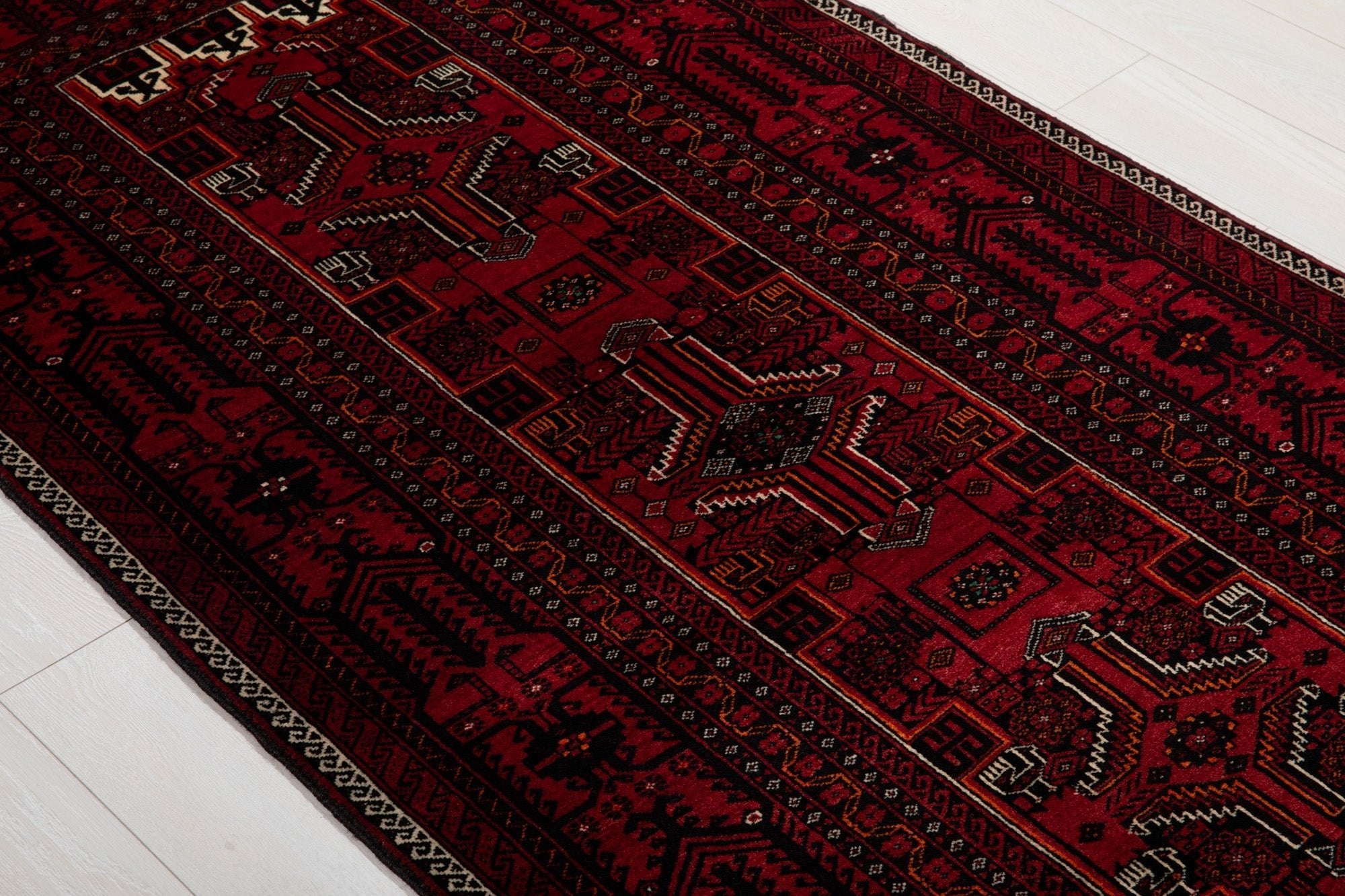 Hand-Knotted Vintage Wool Area Rug – 6' 6" x 3' 5" (199 x 104 cm) - Yasi & Fara