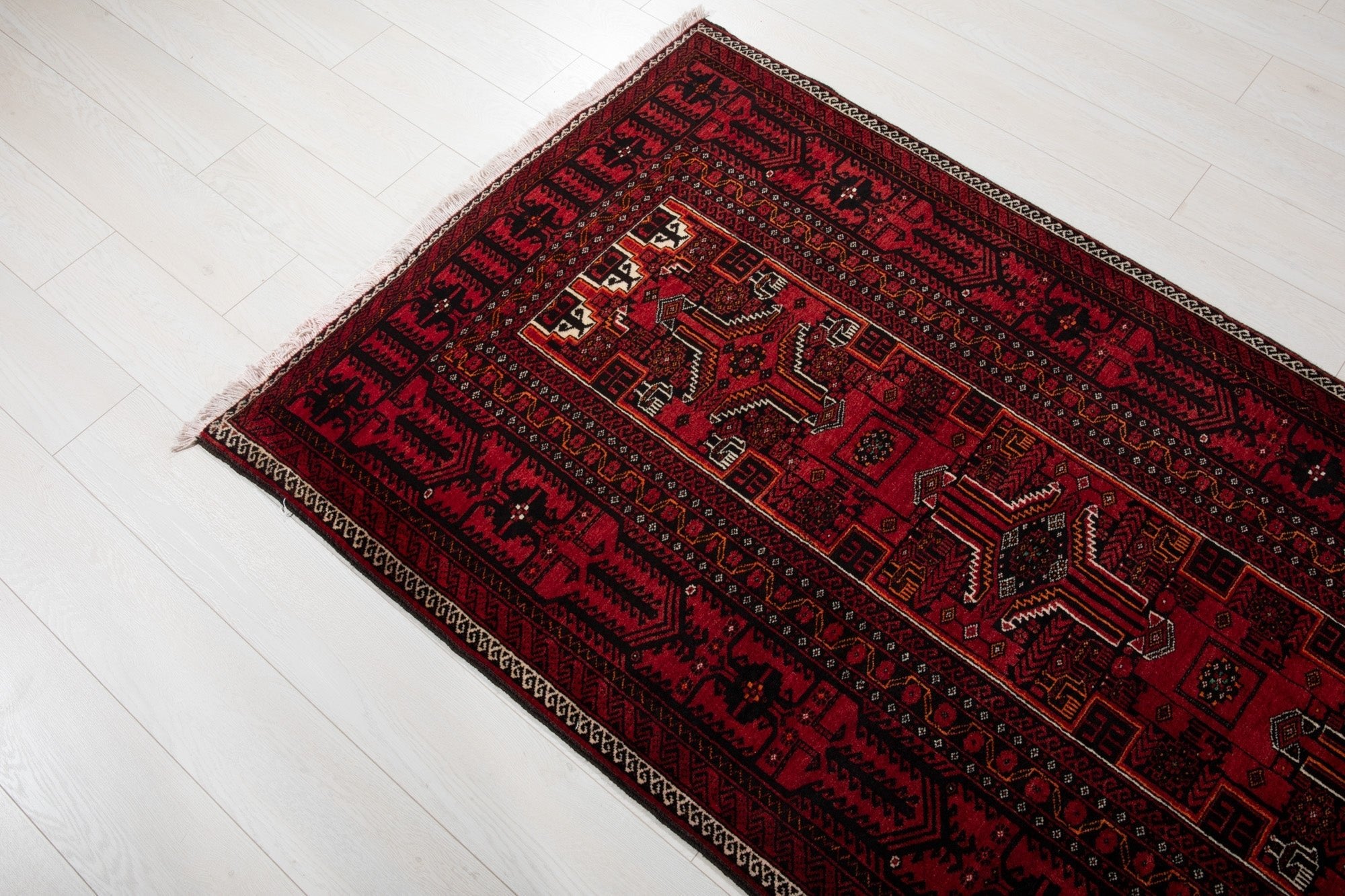 Hand-Knotted Vintage Wool Area Rug – 6' 6" x 3' 5" (199 x 104 cm) - Yasi & Fara