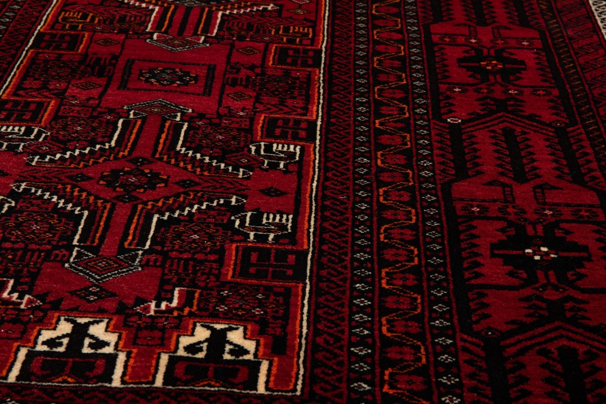 Hand-Knotted Vintage Wool Area Rug – 6' 6" x 3' 5" (199 x 104 cm) - Yasi & Fara