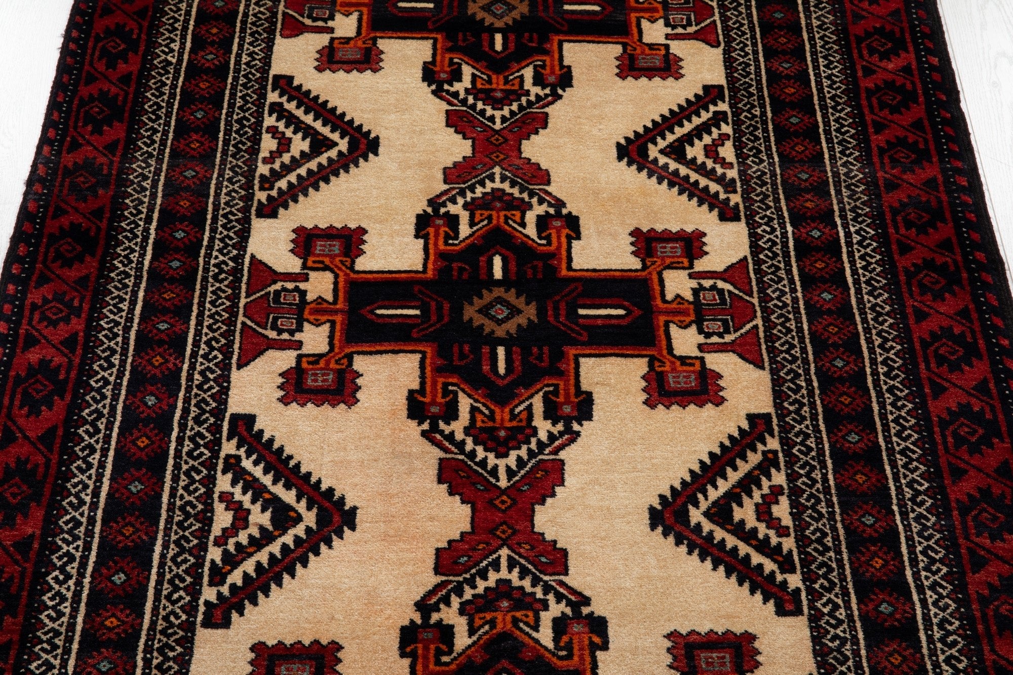 Hand-Knotted Vintage Wool Area Rug – 6' 3" x 3' 5" (191 x 105 cm) - Yasi & Fara