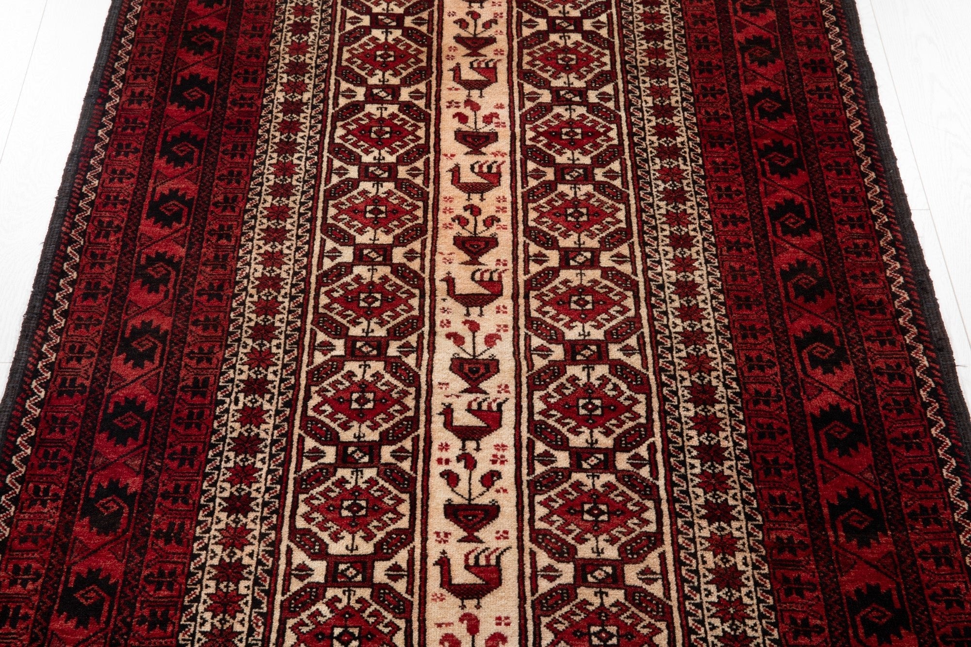 Hand-Knotted Vintage Wool Area Rug – 6' 8" x 3' 6" (204 x 106 cm) - Yasi & Fara