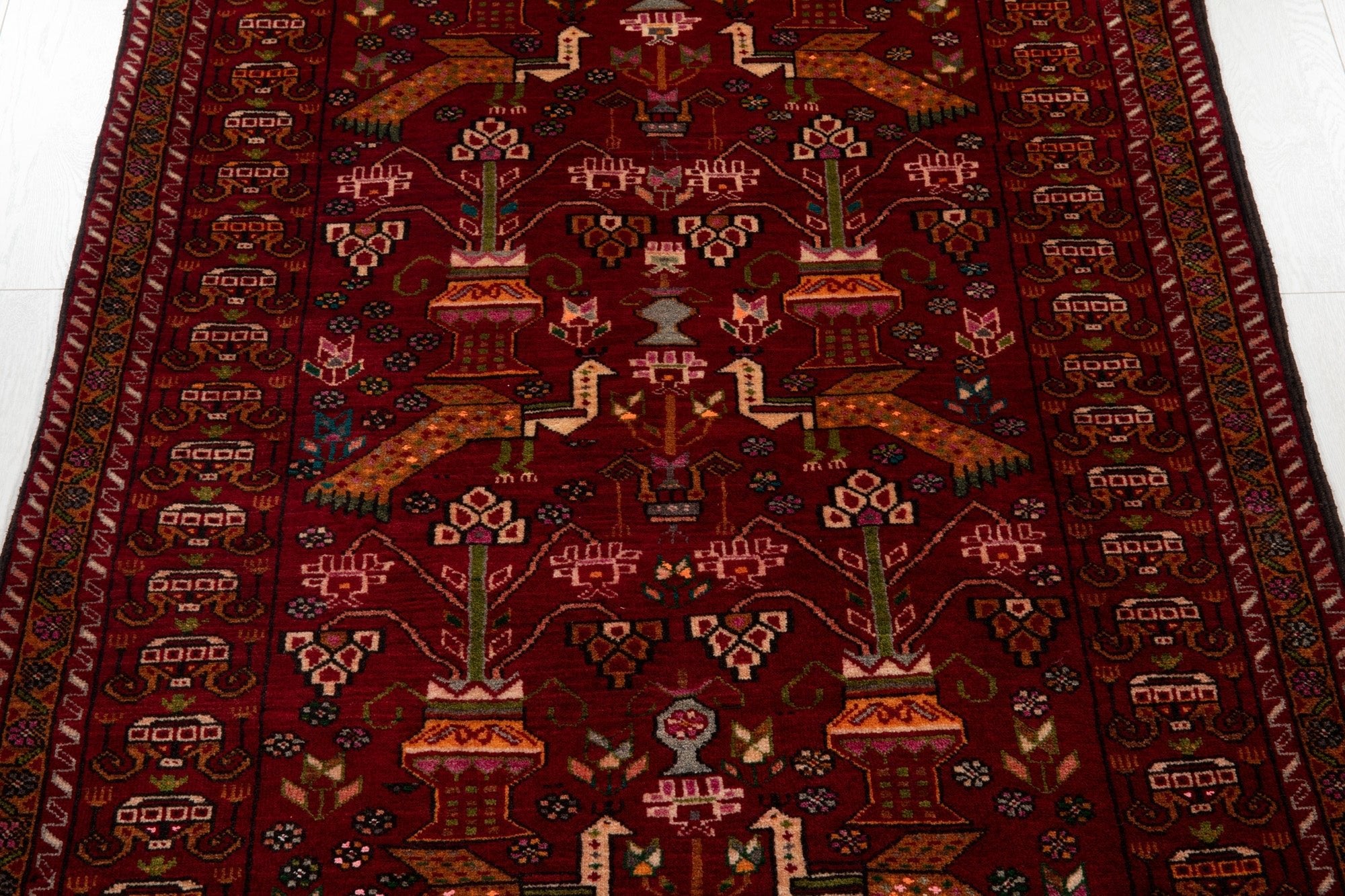 Hand-Knotted Vintage Wool Area Rug – 6' 5" x 3' 6" (196 x 107 cm) - Yasi & Fara