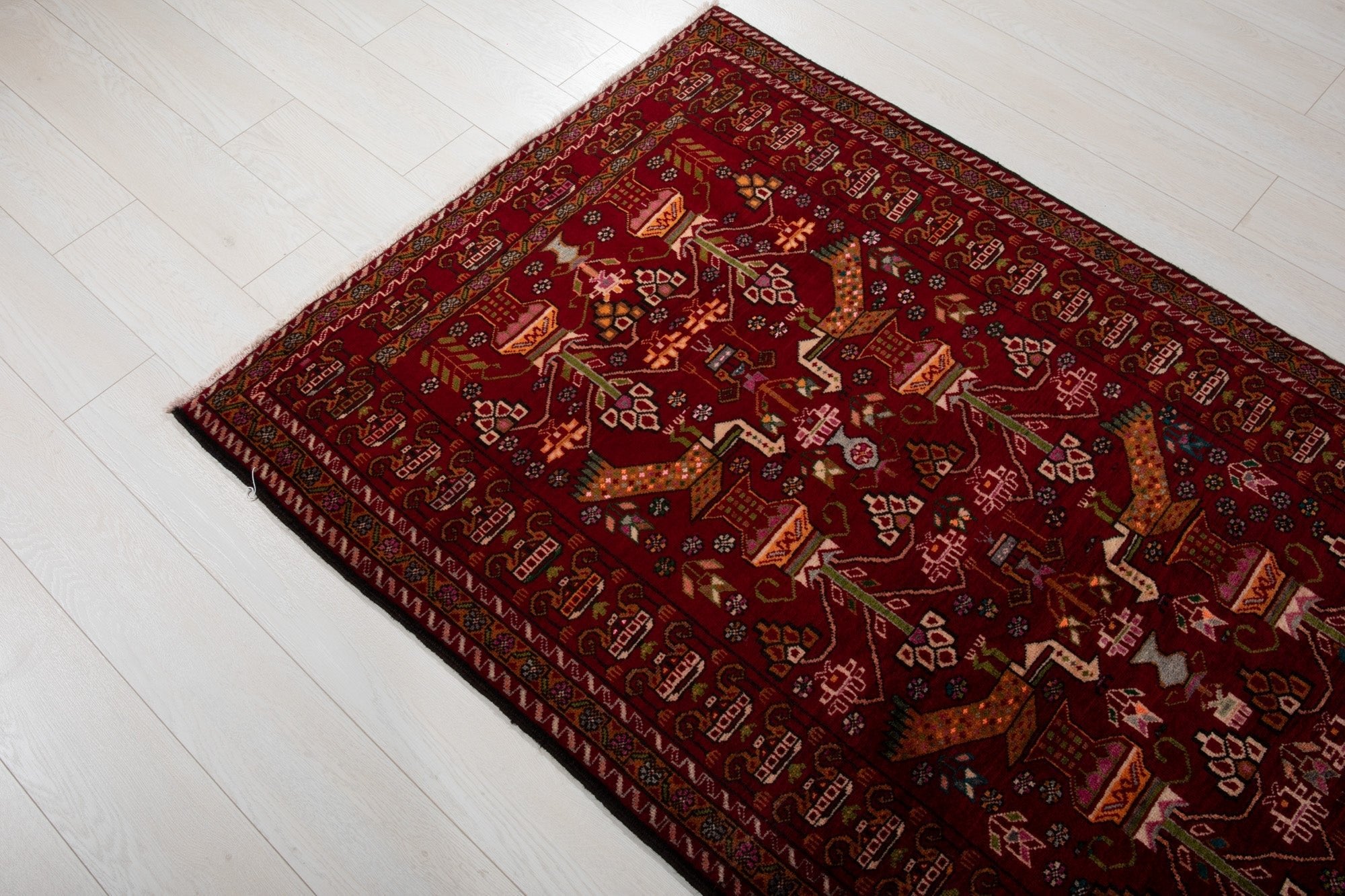 Hand-Knotted Vintage Wool Area Rug – 6' 5" x 3' 6" (196 x 107 cm) - Yasi & Fara