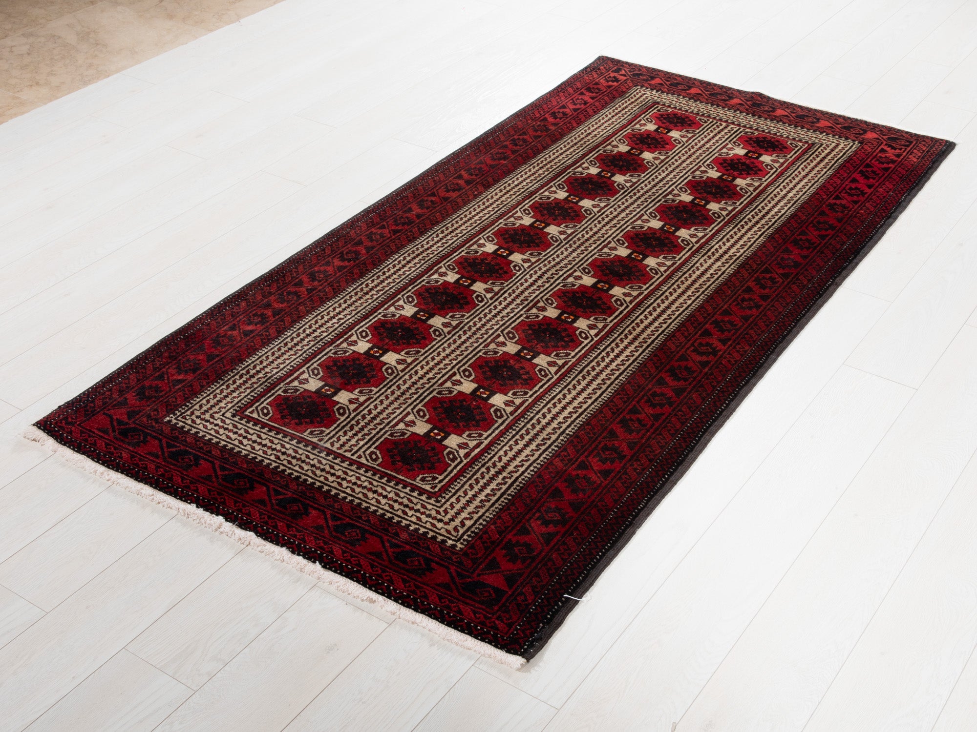 Hand-Knotted Vintage Wool Area Rug – 6' 4" x 3' 4" (194 x 102 cm) - Yasi & Fara