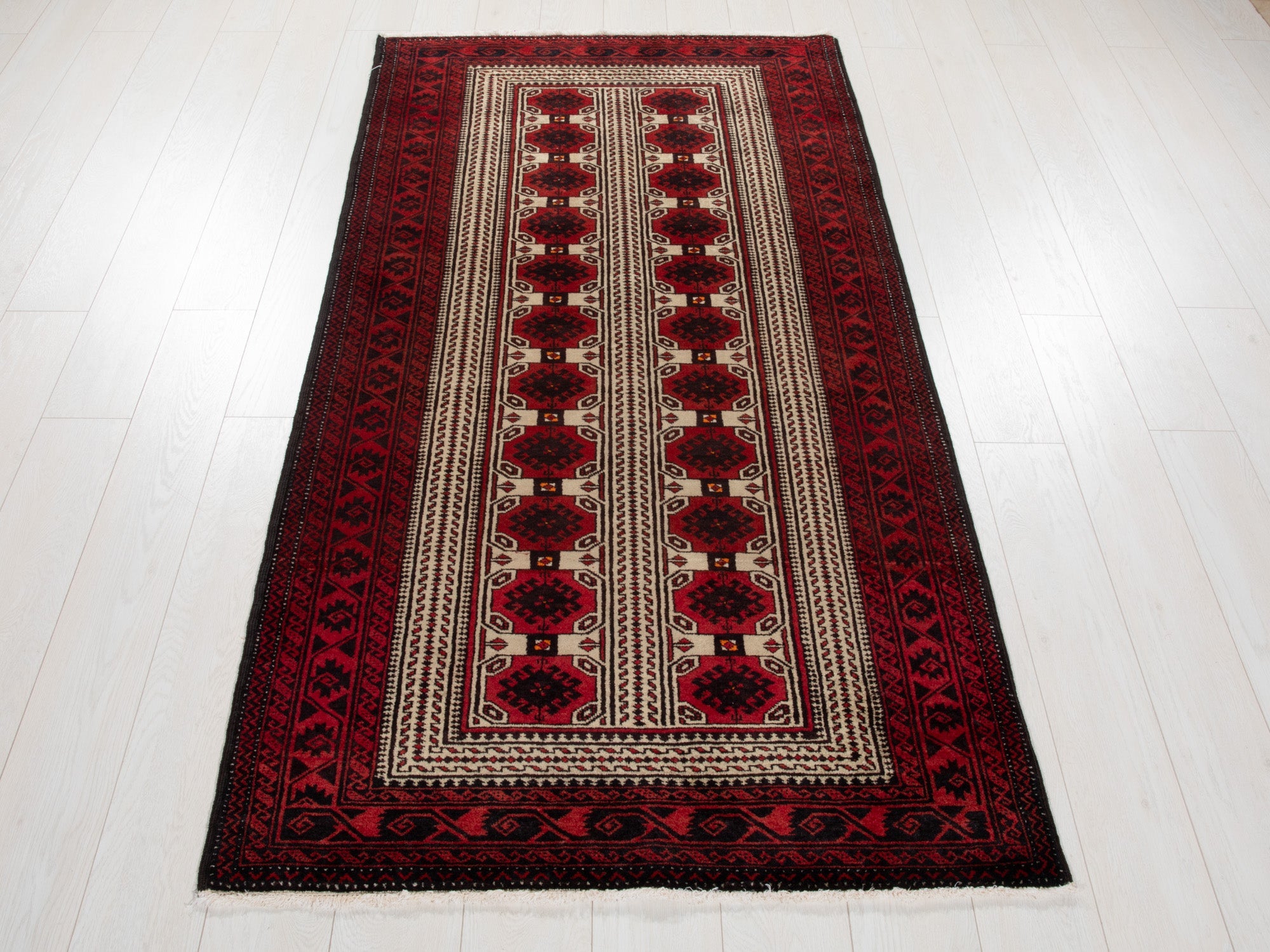 Hand-Knotted Vintage Wool Area Rug – 6' 4" x 3' 4" (194 x 102 cm) - Yasi & Fara