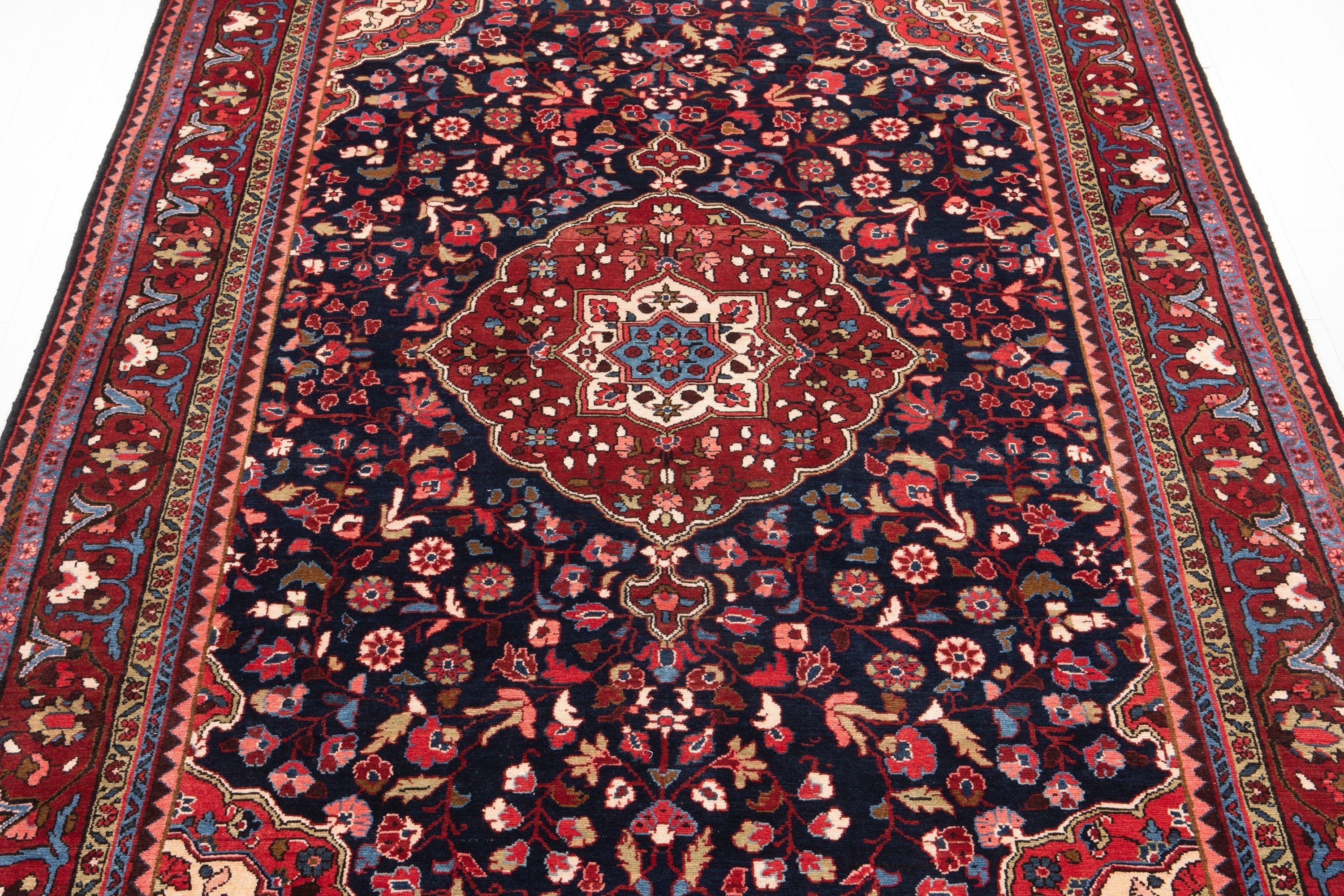 Hand-Knotted Vintage Wool Large Area Rug – 10' 8" x 7' 3" (325 x 222 cm) - Yasi & Fara