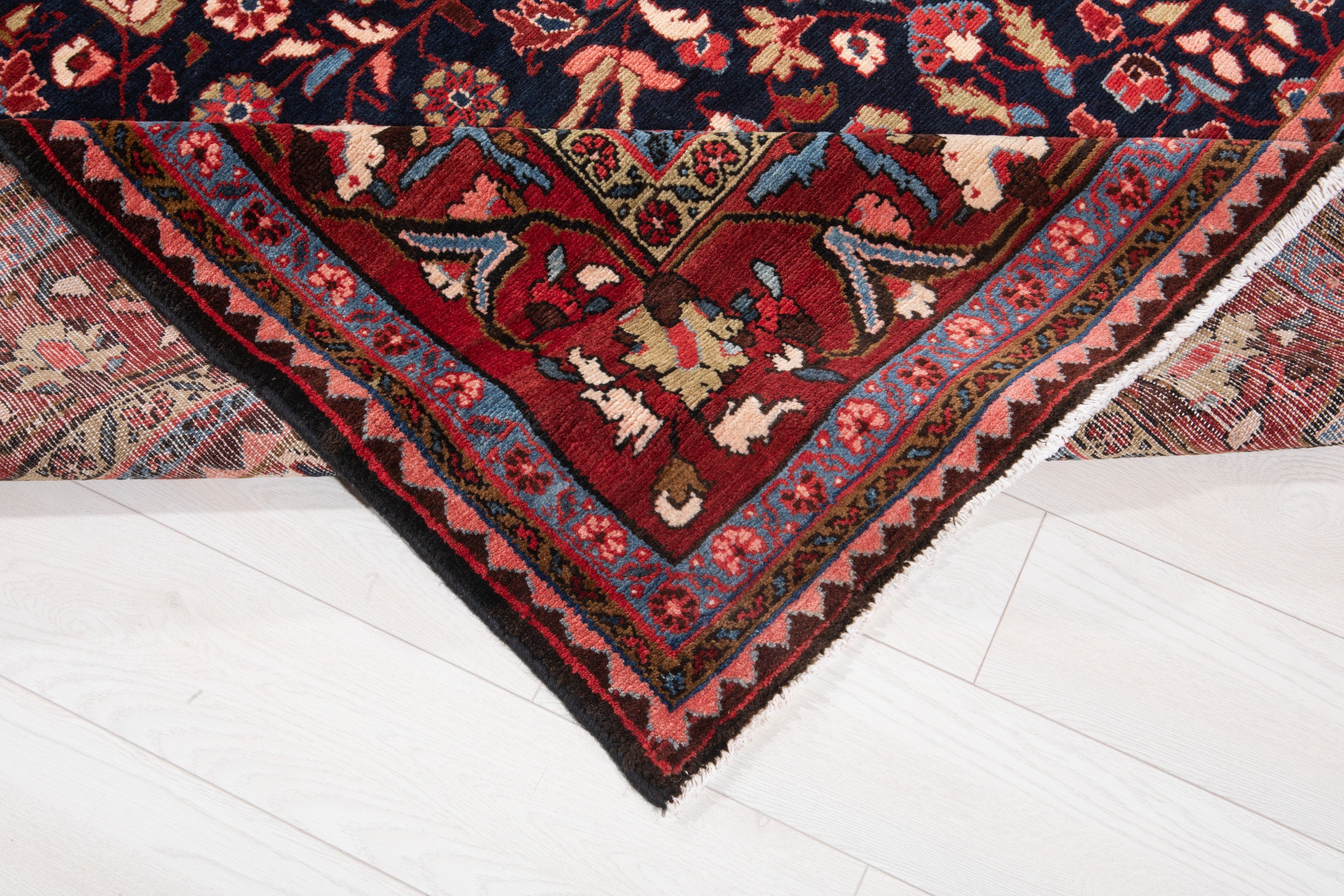 Hand-Knotted Vintage Wool Large Area Rug – 10' 8" x 7' 3" (325 x 222 cm) - Yasi & Fara