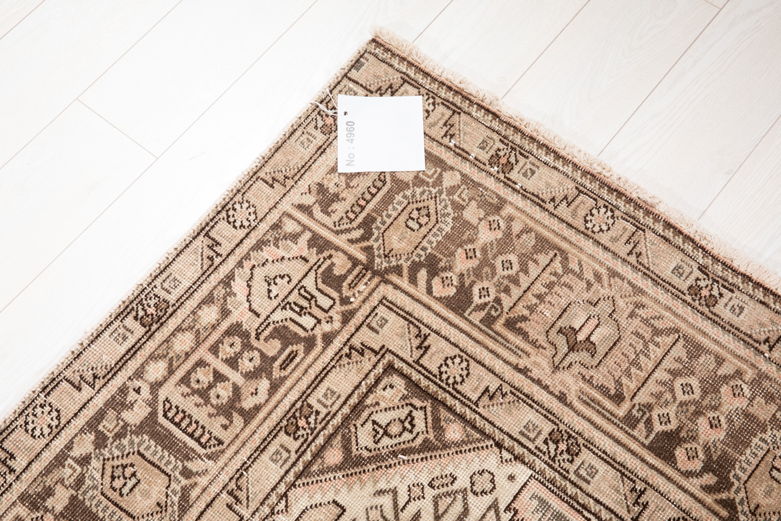 Hand-Knotted Vintage Large Wool Area Rug Faded – 9' 6" x 6' 4" (289 x 193 cm) - Yasi & Fara
