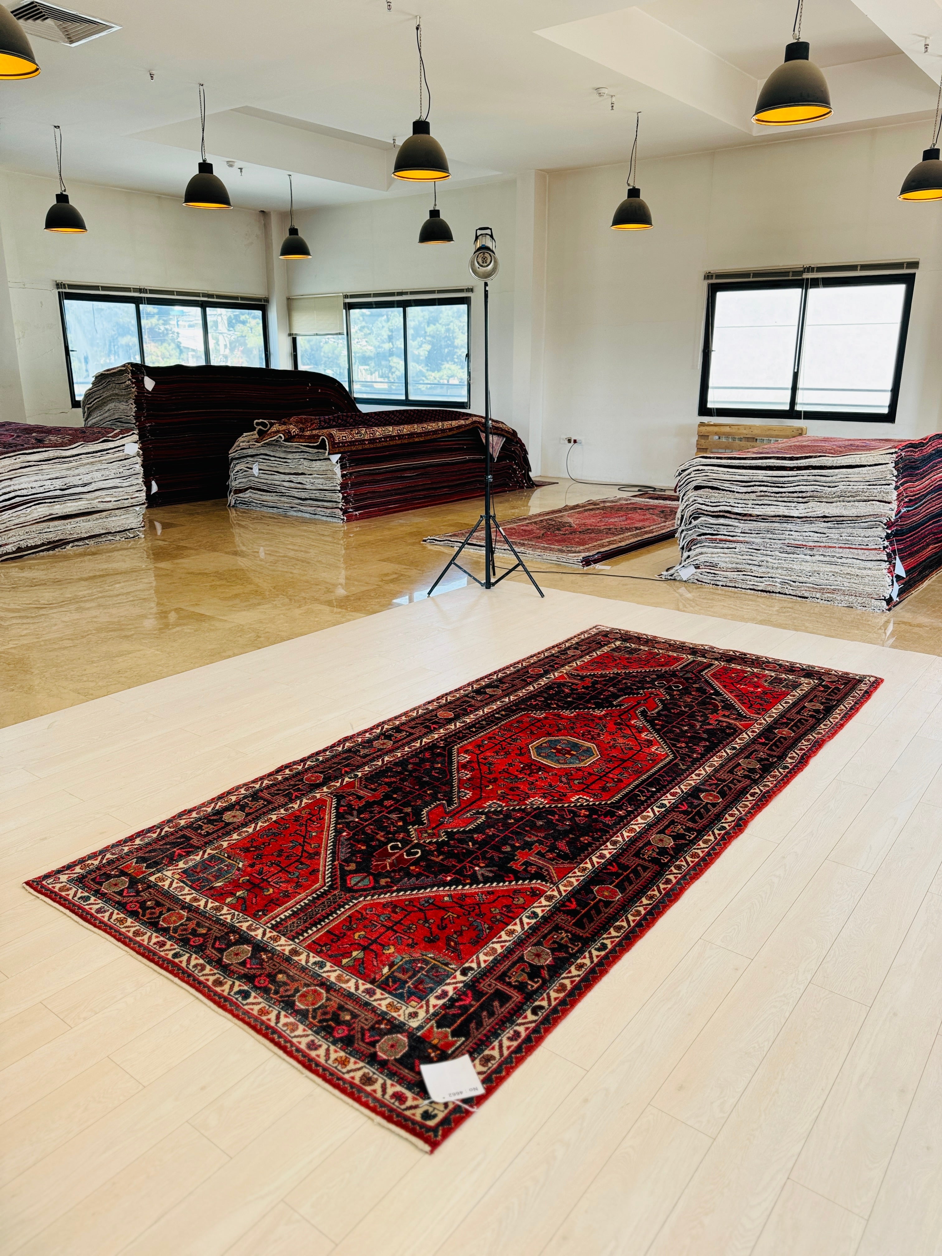 Hand-Knotted Vintage Wool Area Rug – 11' 3" x 5' 2" (342 × 157 cm) - Yasi & Fara