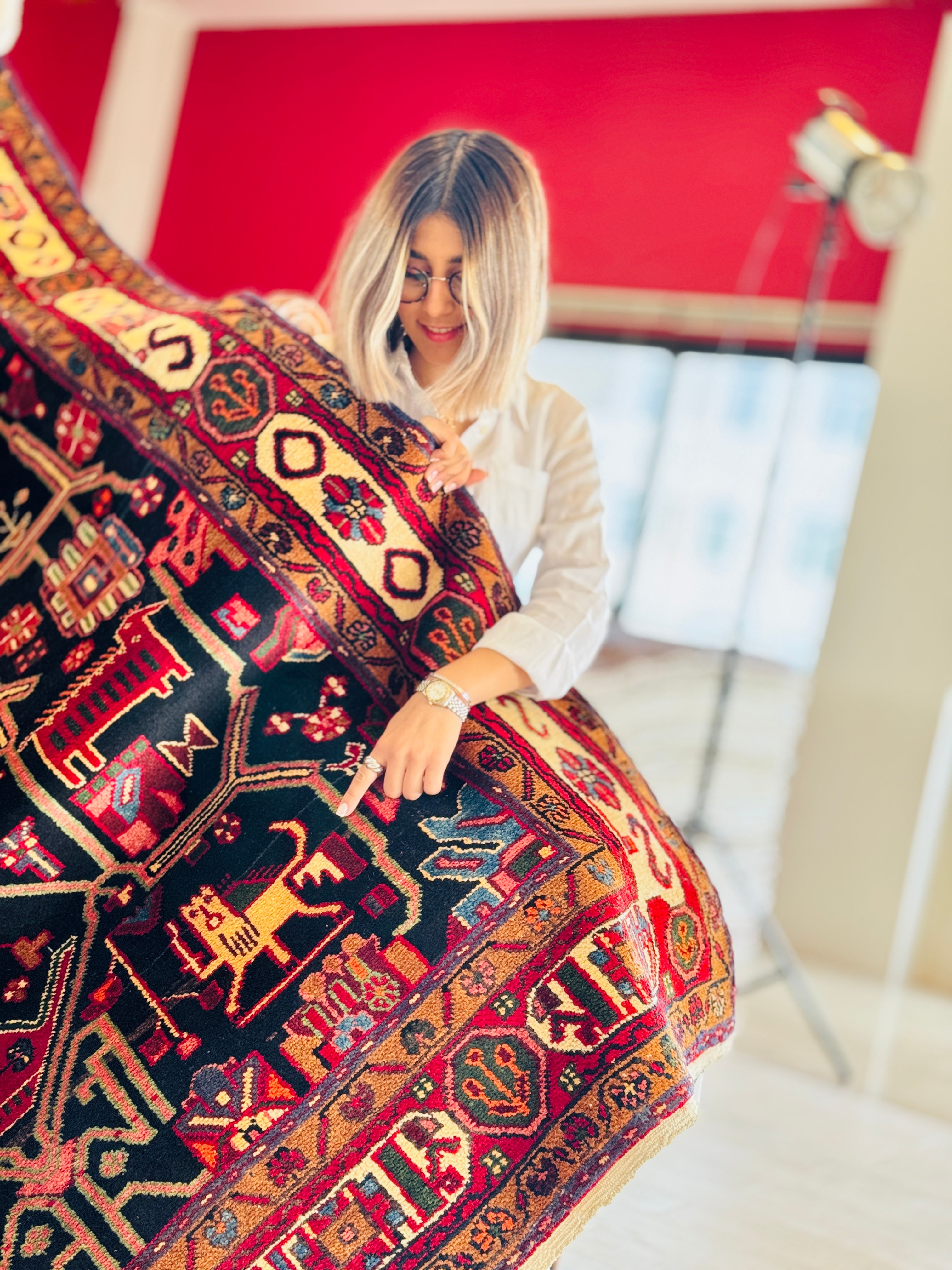 10' 4" x 5' 3" Excellent Hand-Knotted Vintage Tribal Rug - Yasi & Fara