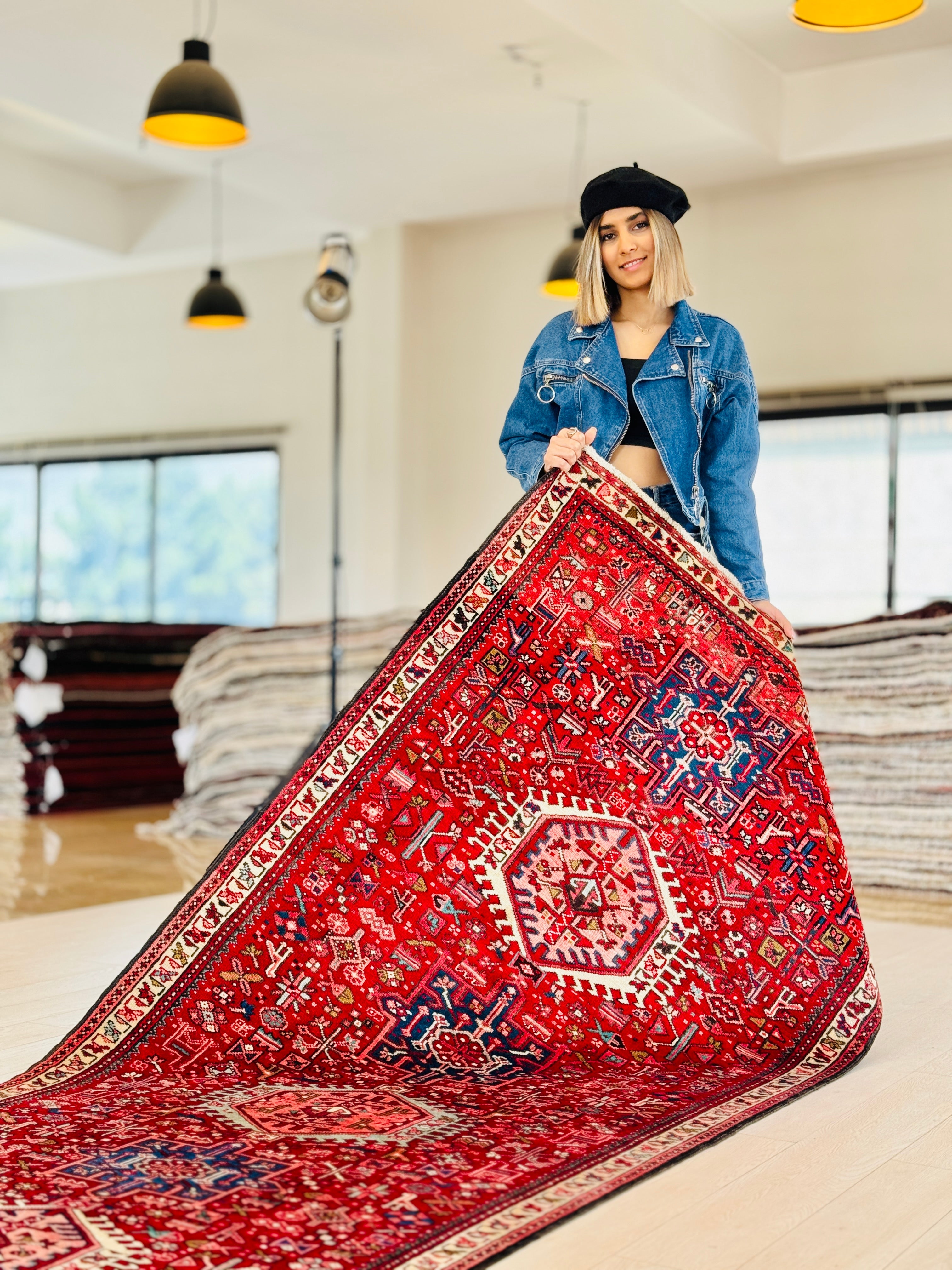 Hand-Knotted Vintage Wool Runner Rug – 9' 4" x 3' 9" (284 × 114 cm) - Yasi & Fara