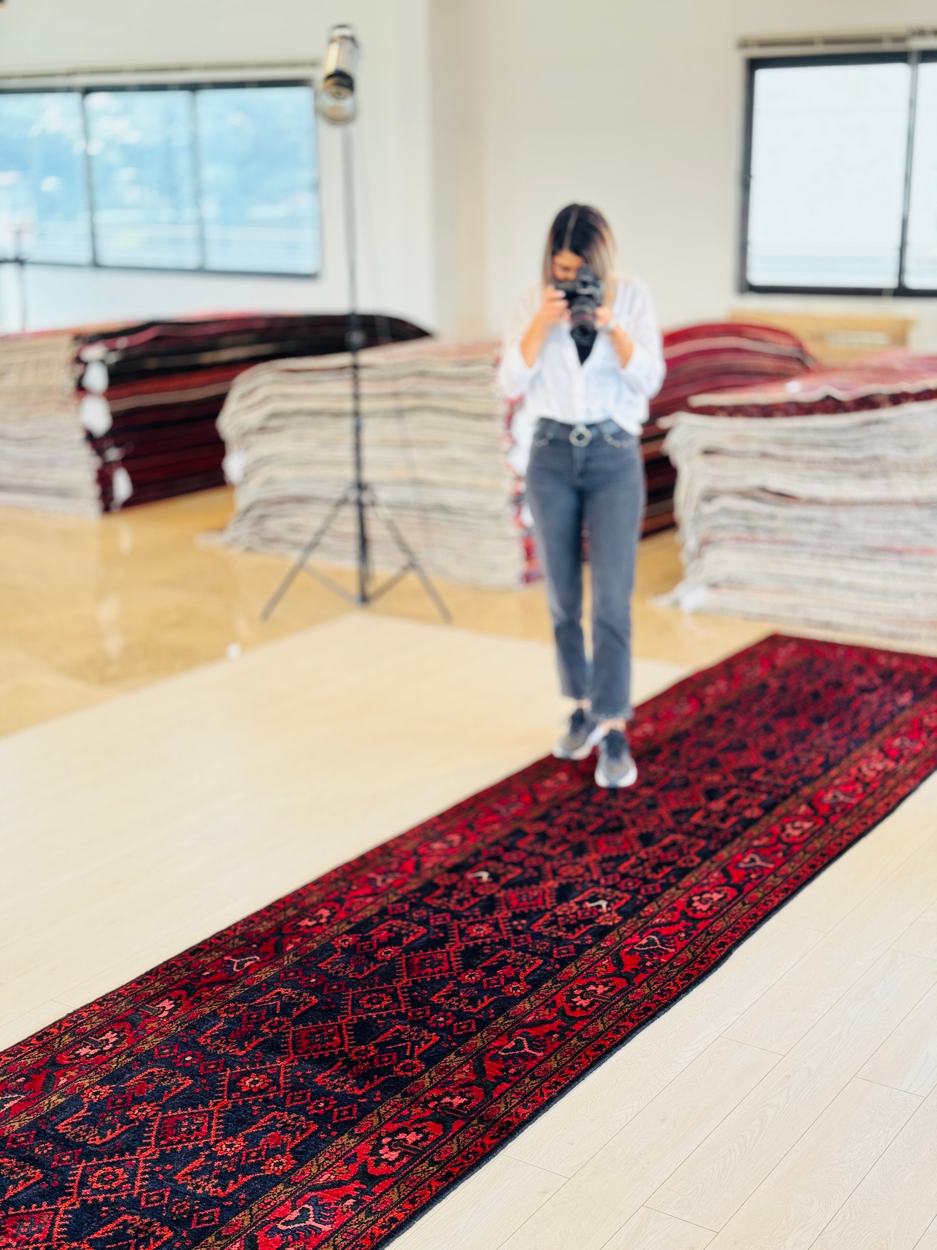 Hand-Knotted Vintage Wool Runner Rug – 15' 10" x 3' 6" (484 x 107 cm) - Yasi & Fara