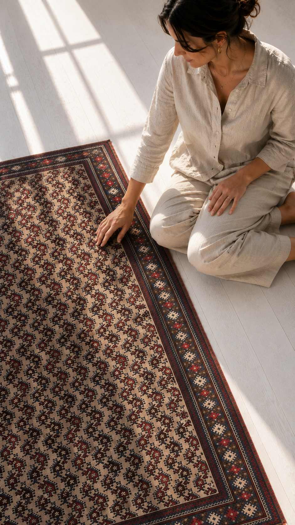 Hand-Knotted Vintage Wool Area Rug – 5' 8" x 3' 1" (172 x 95 cm) - Yasi & Fara