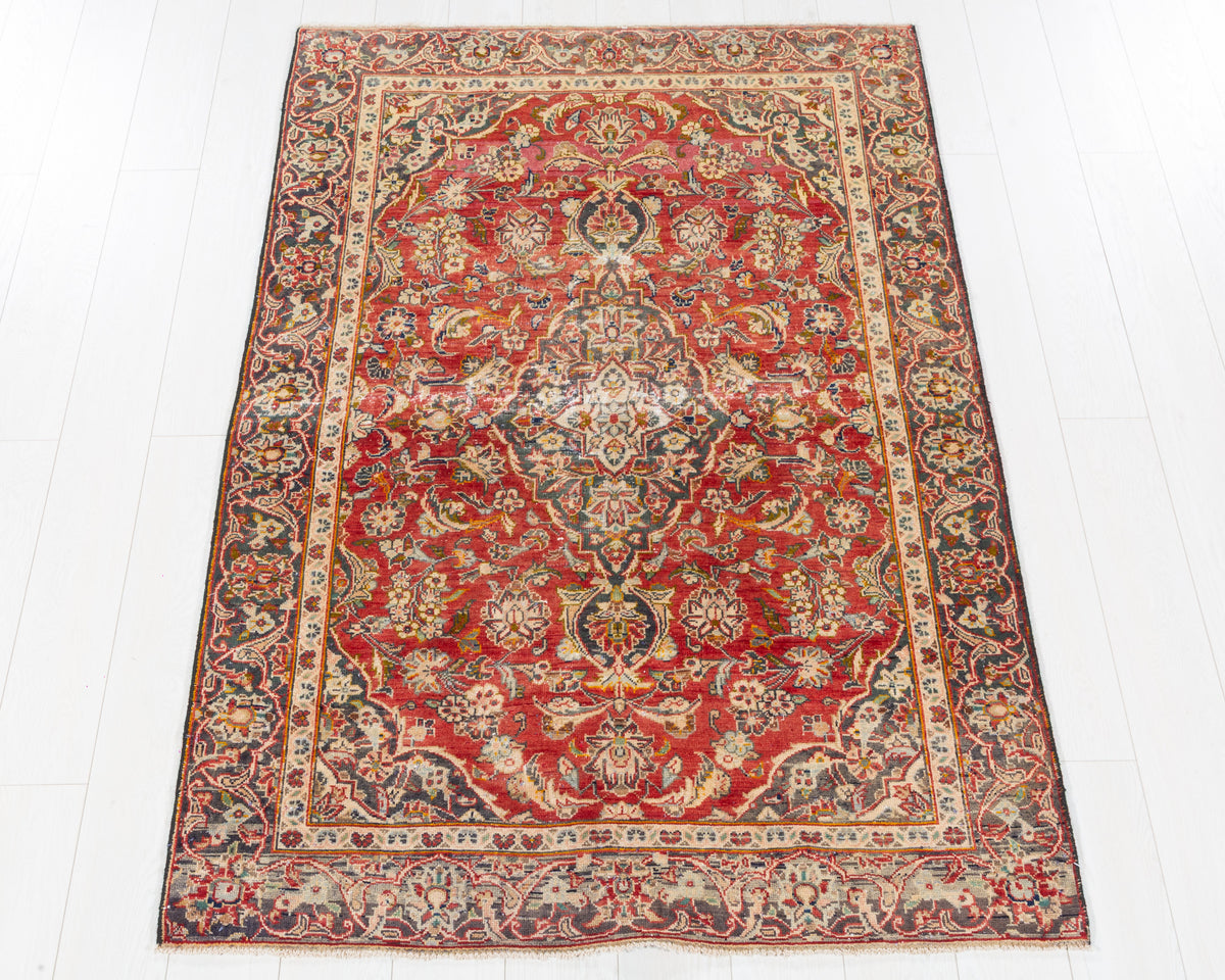 Antique Kashan Red hand-knotted wool rug, SKU 5632