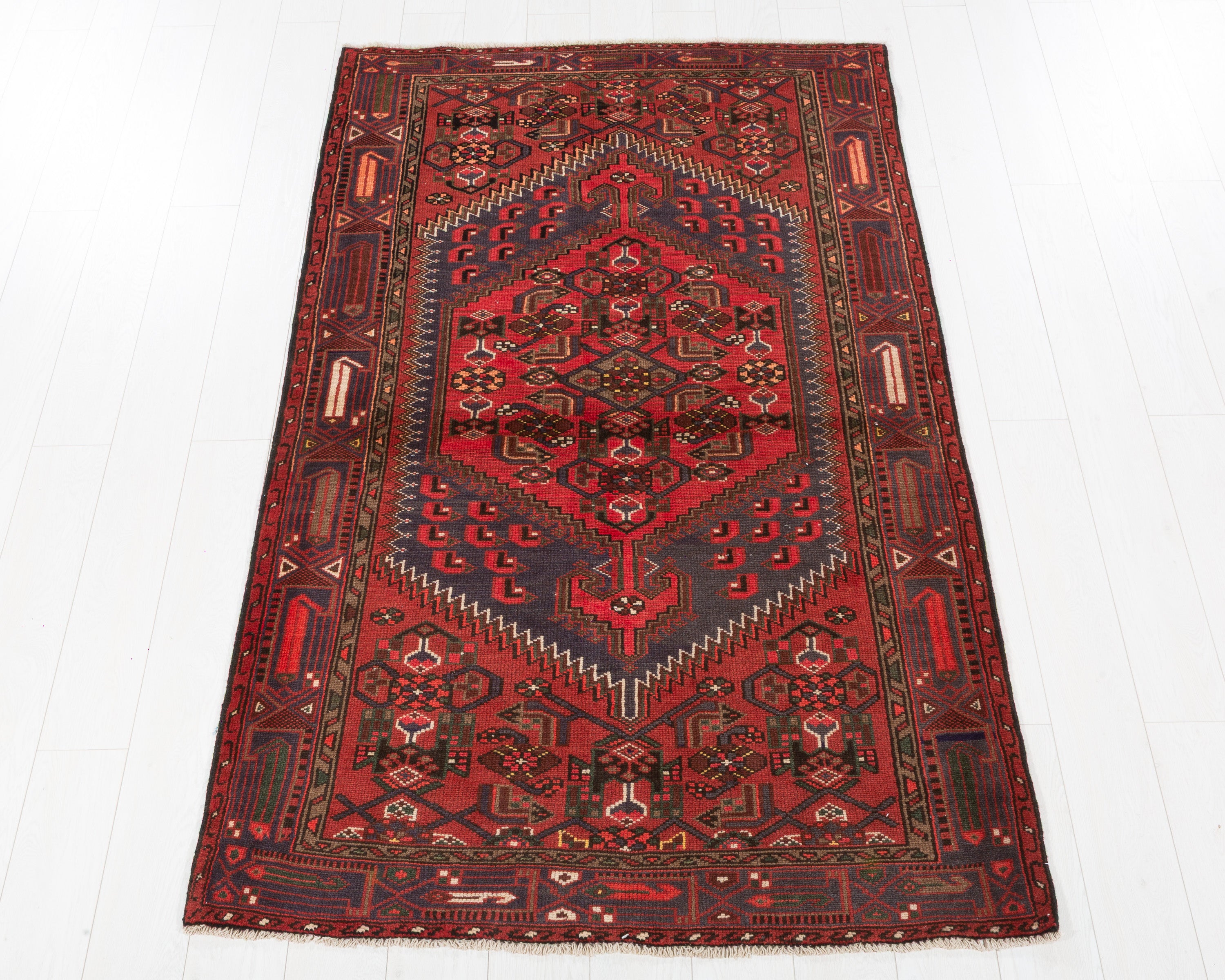 Vintage Zanjan Red hand-knotted wool rug, SKU 5641