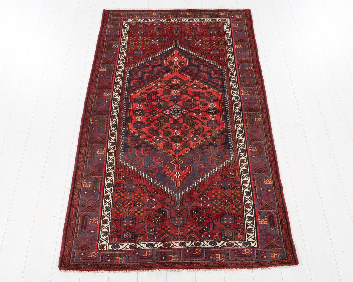 Vintage Zanjan Rust Red hand-knotted wool rug, SKU 5644