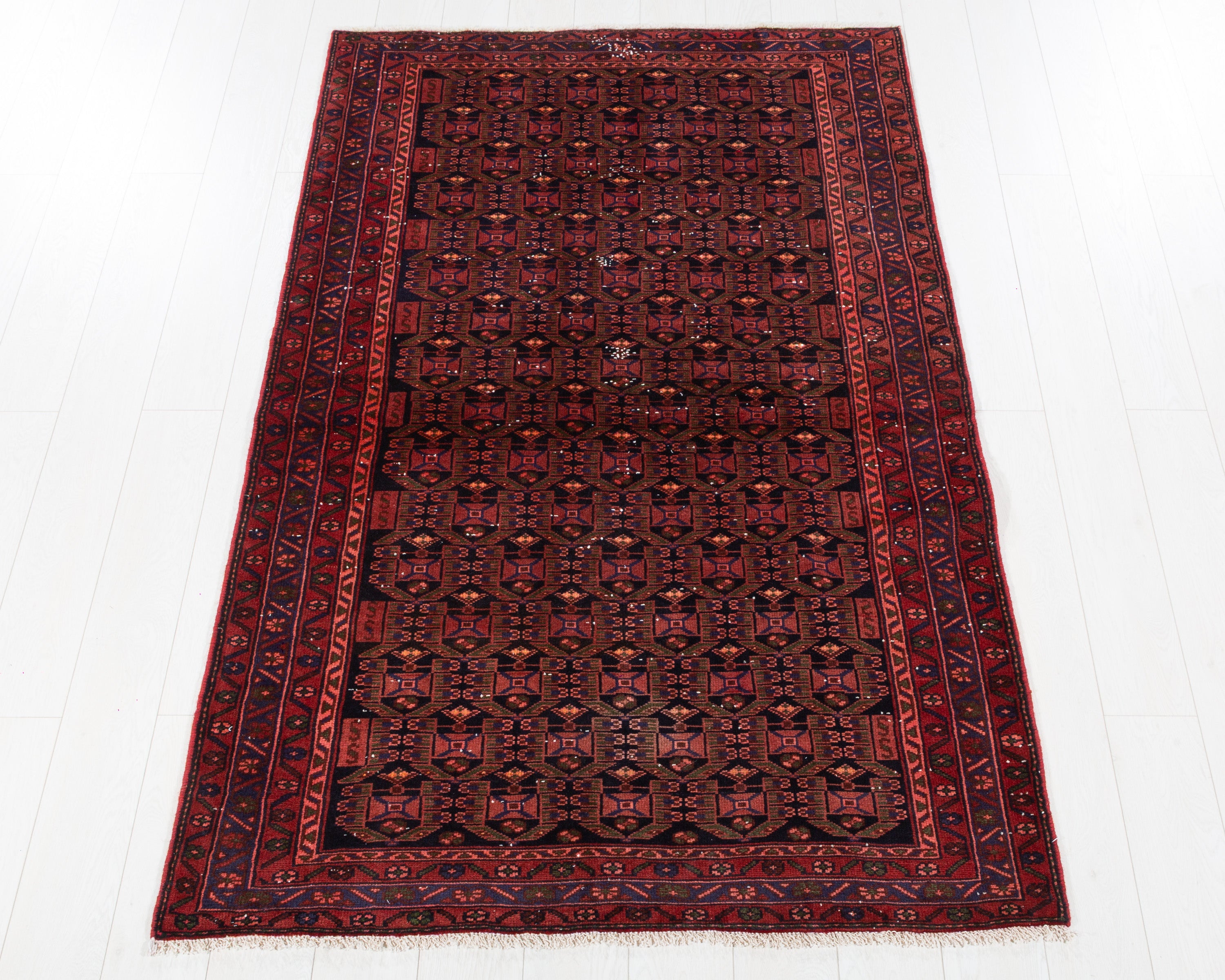 Collectible Vintage Tarom Black, Red hand-knotted wool rug, SKU 5671