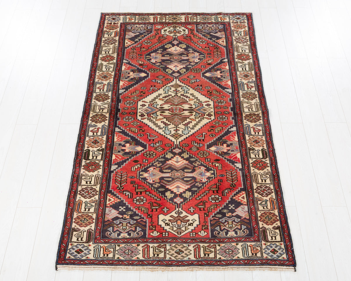 Collectible Vintage Tarom Coral, Beige hand-knotted wool rug, SKU 5705