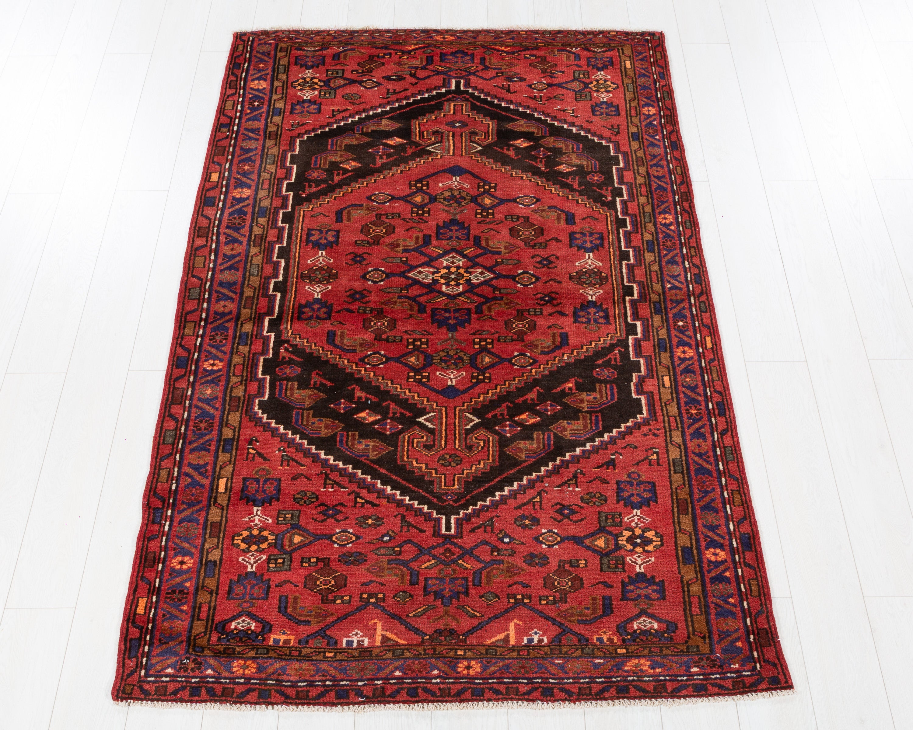 Vintage Zanjan Red hand-knotted wool rug, SKU 5721