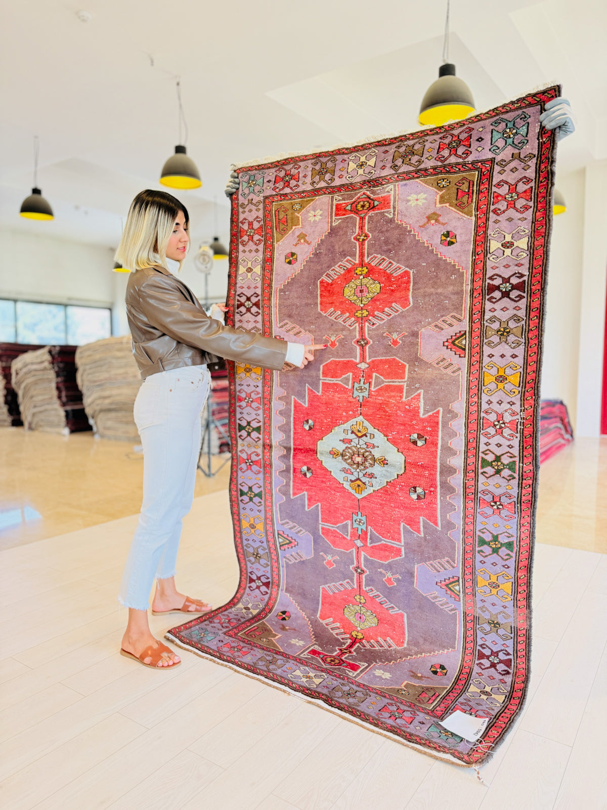 Collectible Antique Purple & Red Rug – 7' 2" x 4' 1" (219 x 125 cm)